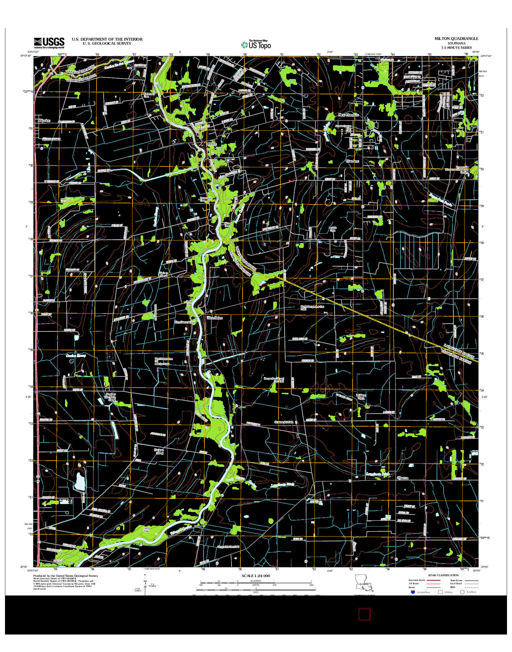USGS US TOPO 7.5-MINUTE MAP FOR MILTON, LA 2012