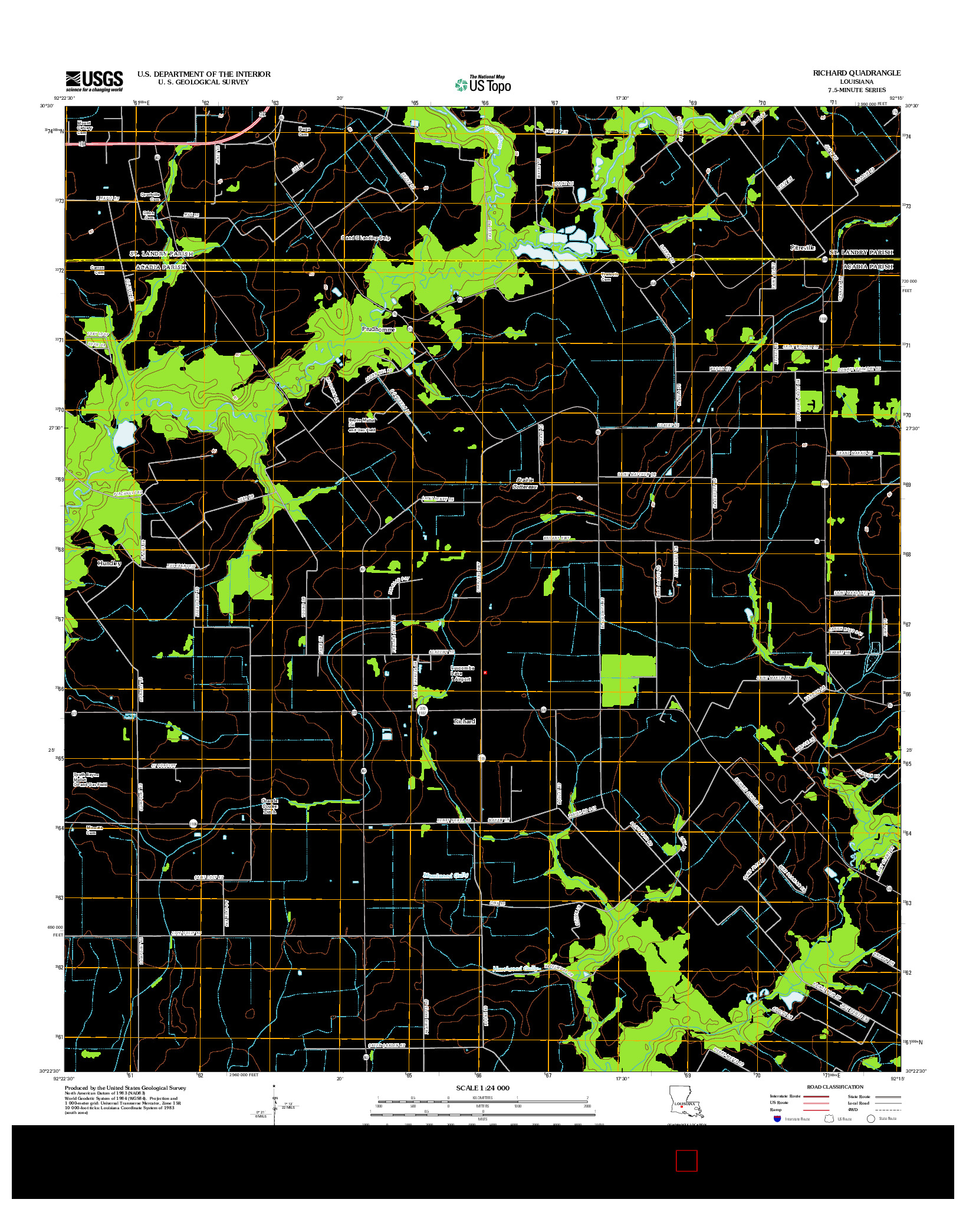 USGS US TOPO 7.5-MINUTE MAP FOR RICHARD, LA 2012