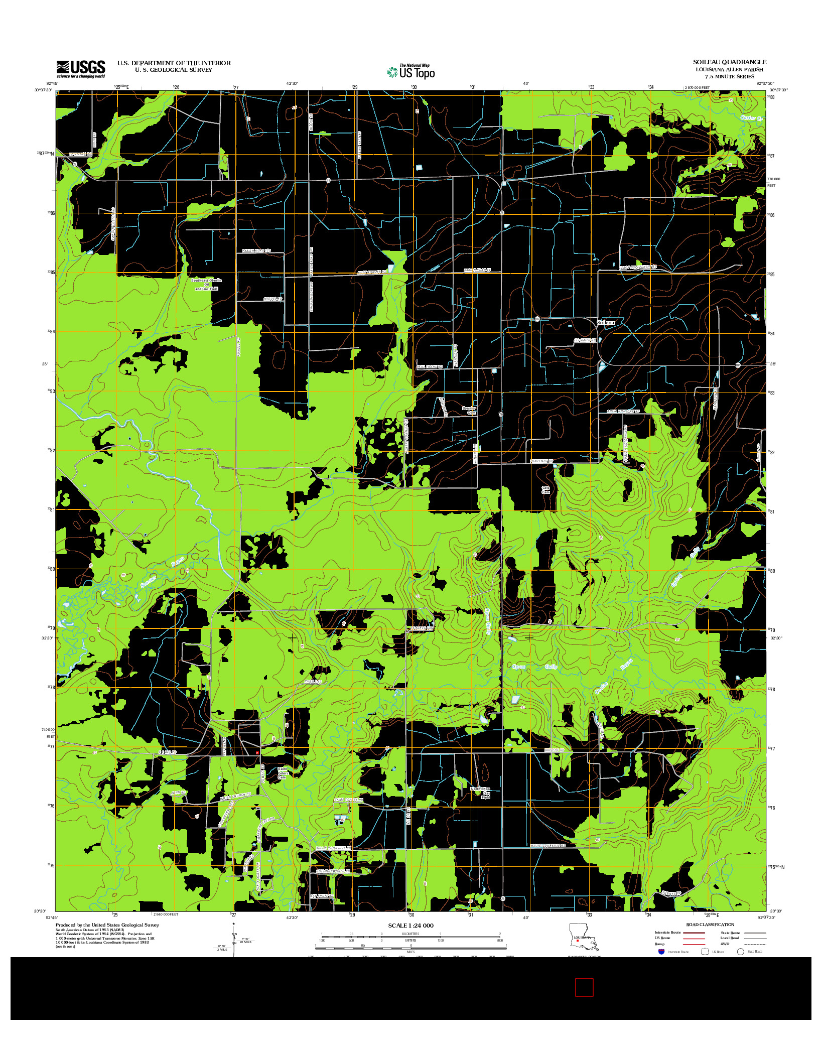 USGS US TOPO 7.5-MINUTE MAP FOR SOILEAU, LA 2012