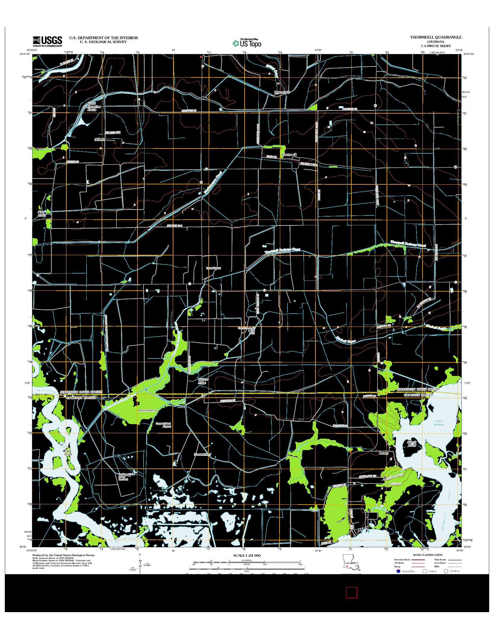 USGS US TOPO 7.5-MINUTE MAP FOR THORNWELL, LA 2012