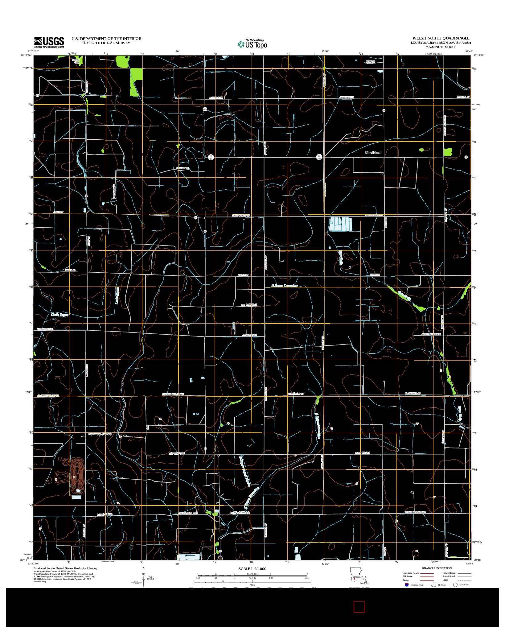 USGS US TOPO 7.5-MINUTE MAP FOR WELSH NORTH, LA 2012