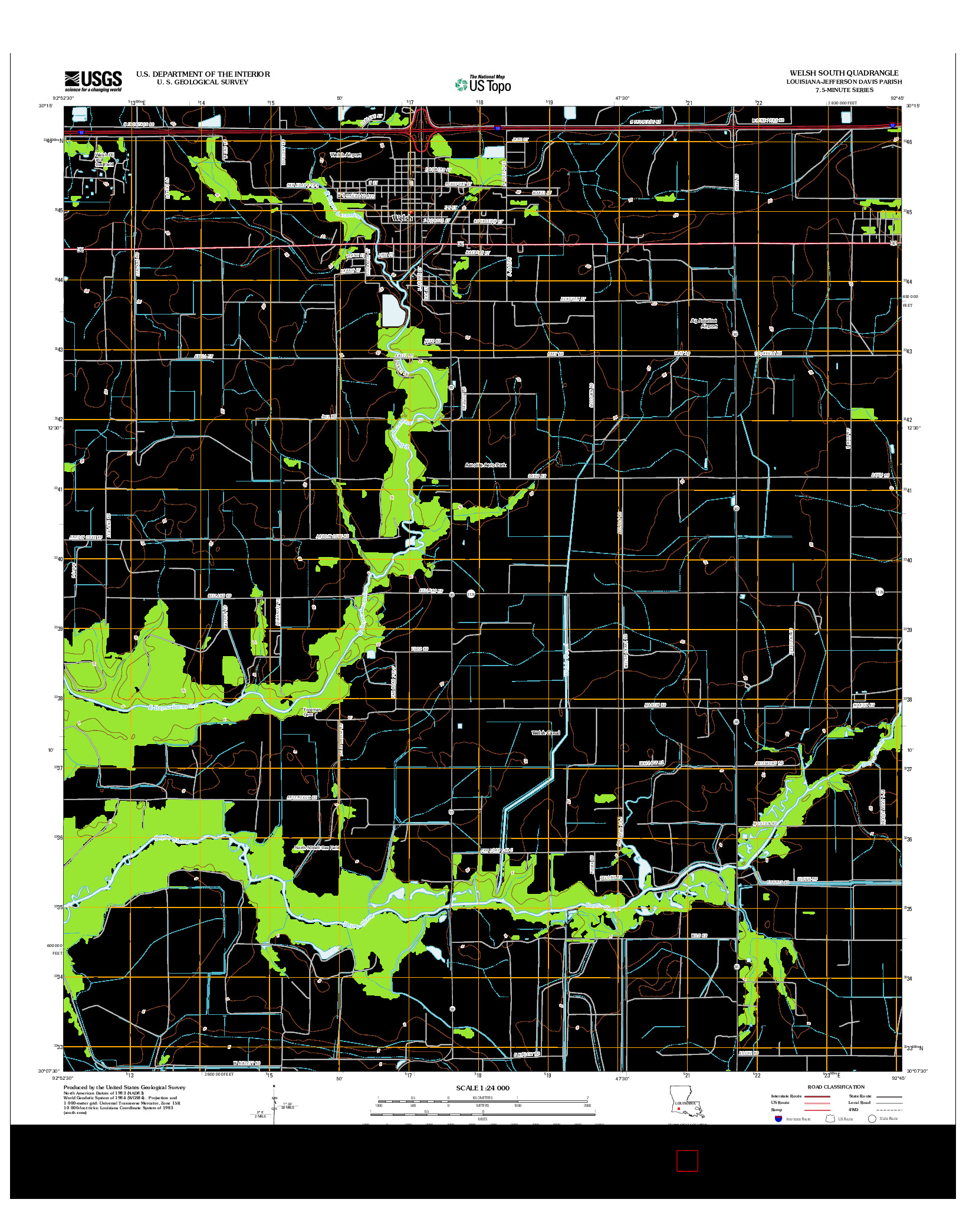 USGS US TOPO 7.5-MINUTE MAP FOR WELSH SOUTH, LA 2012