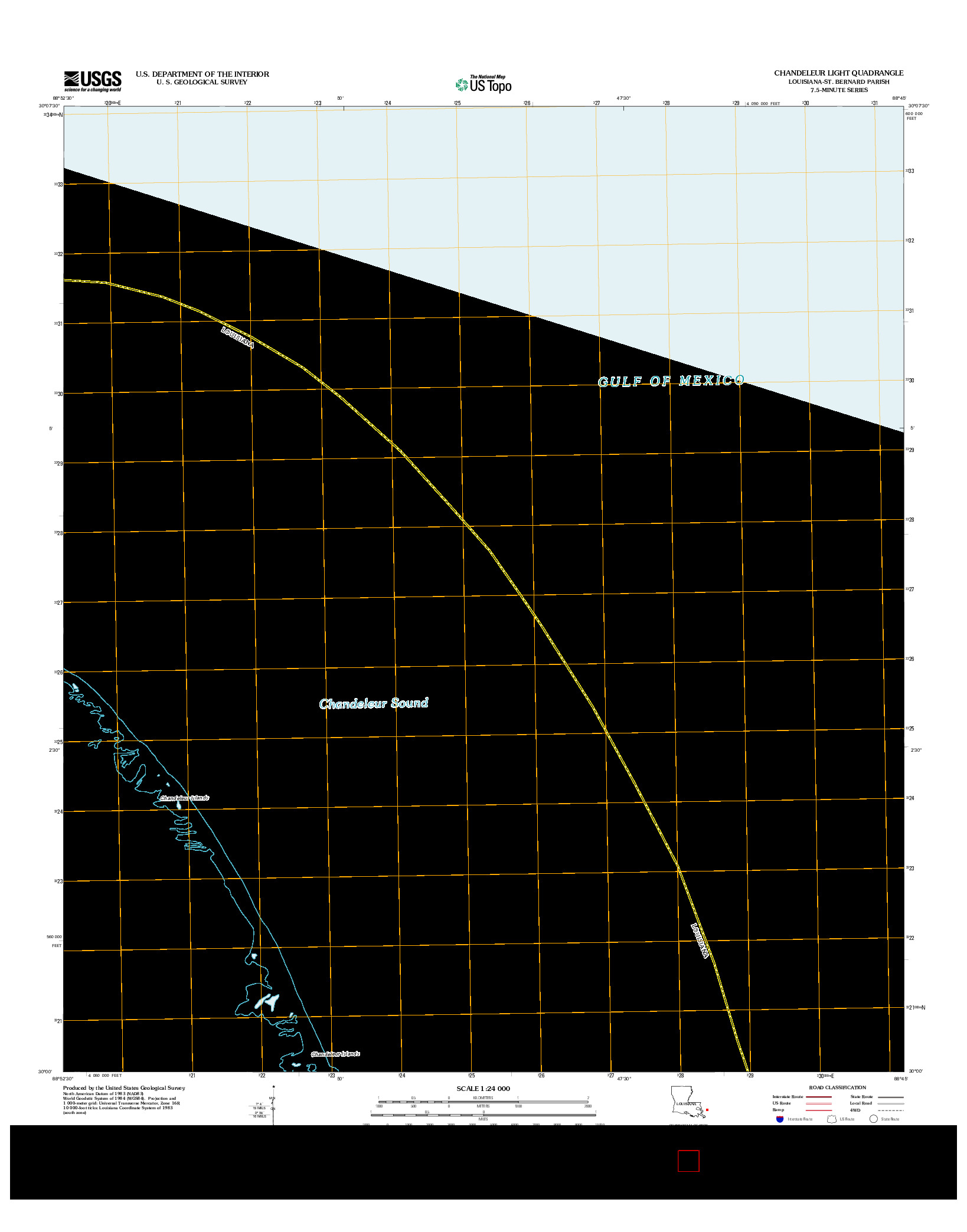 USGS US TOPO 7.5-MINUTE MAP FOR CHANDELEUR LIGHT, LA 2012