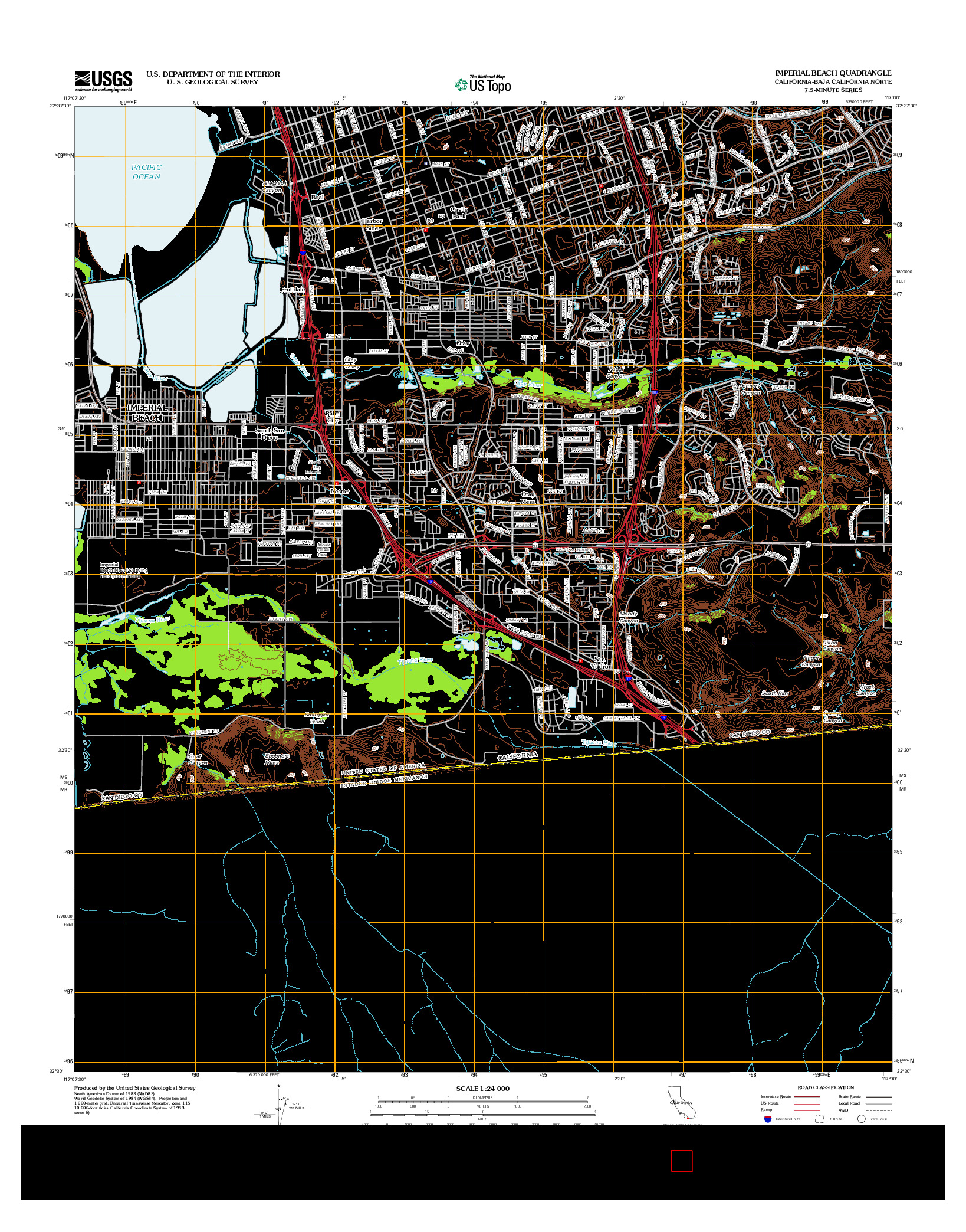 USGS US TOPO 7.5-MINUTE MAP FOR IMPERIAL BEACH, CA-BCN 2012