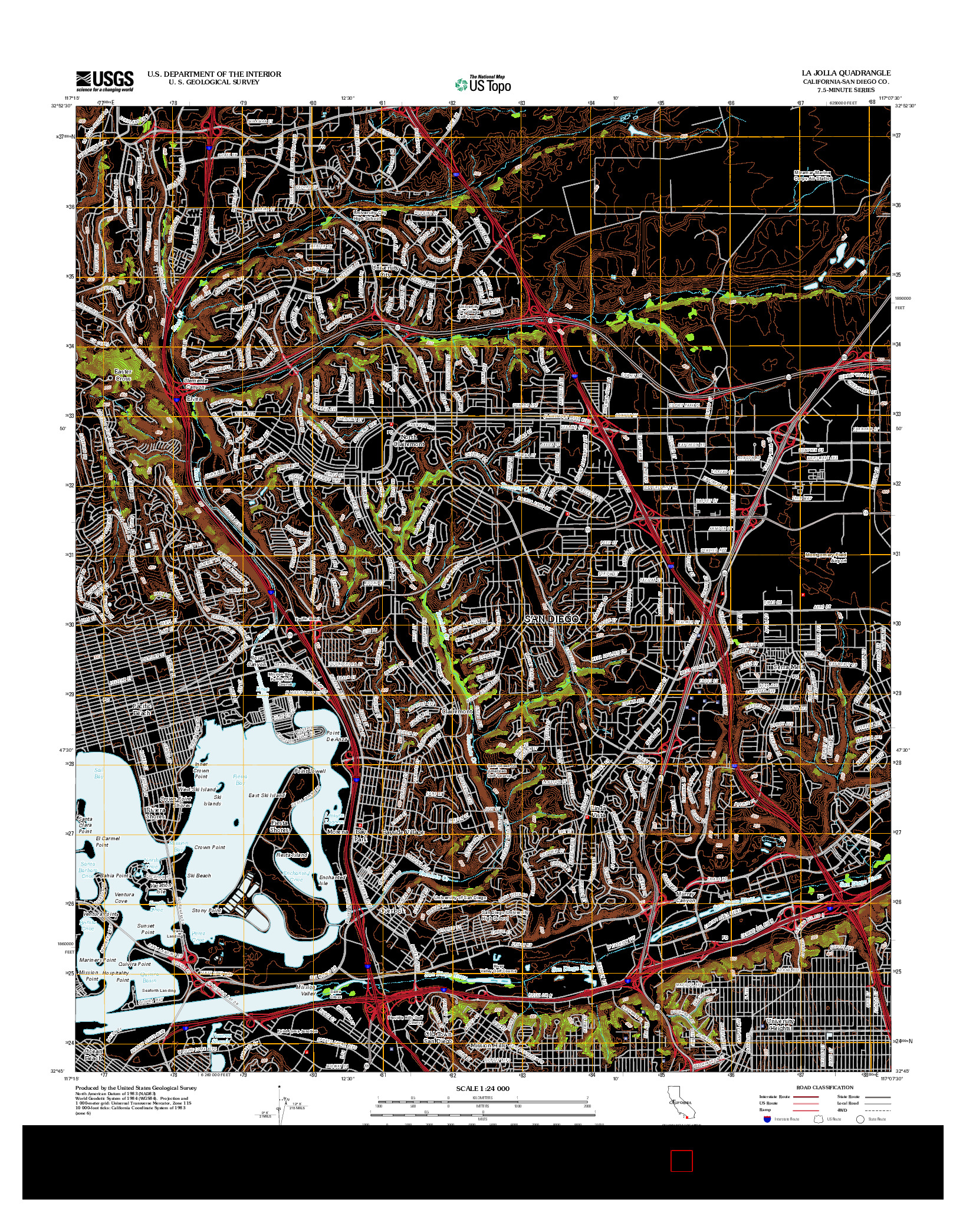 USGS US TOPO 7.5-MINUTE MAP FOR LA JOLLA, CA 2012