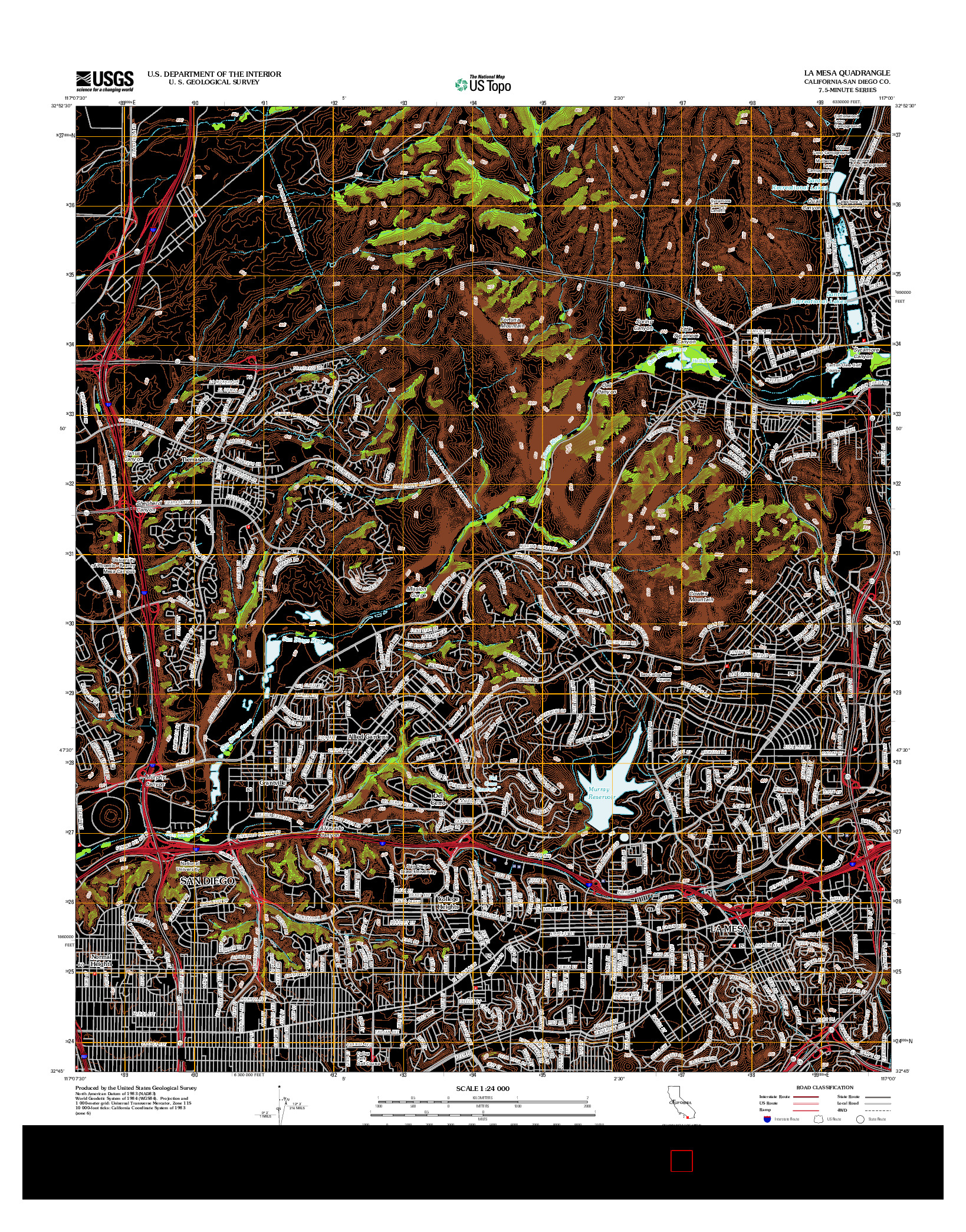 USGS US TOPO 7.5-MINUTE MAP FOR LA MESA, CA 2012