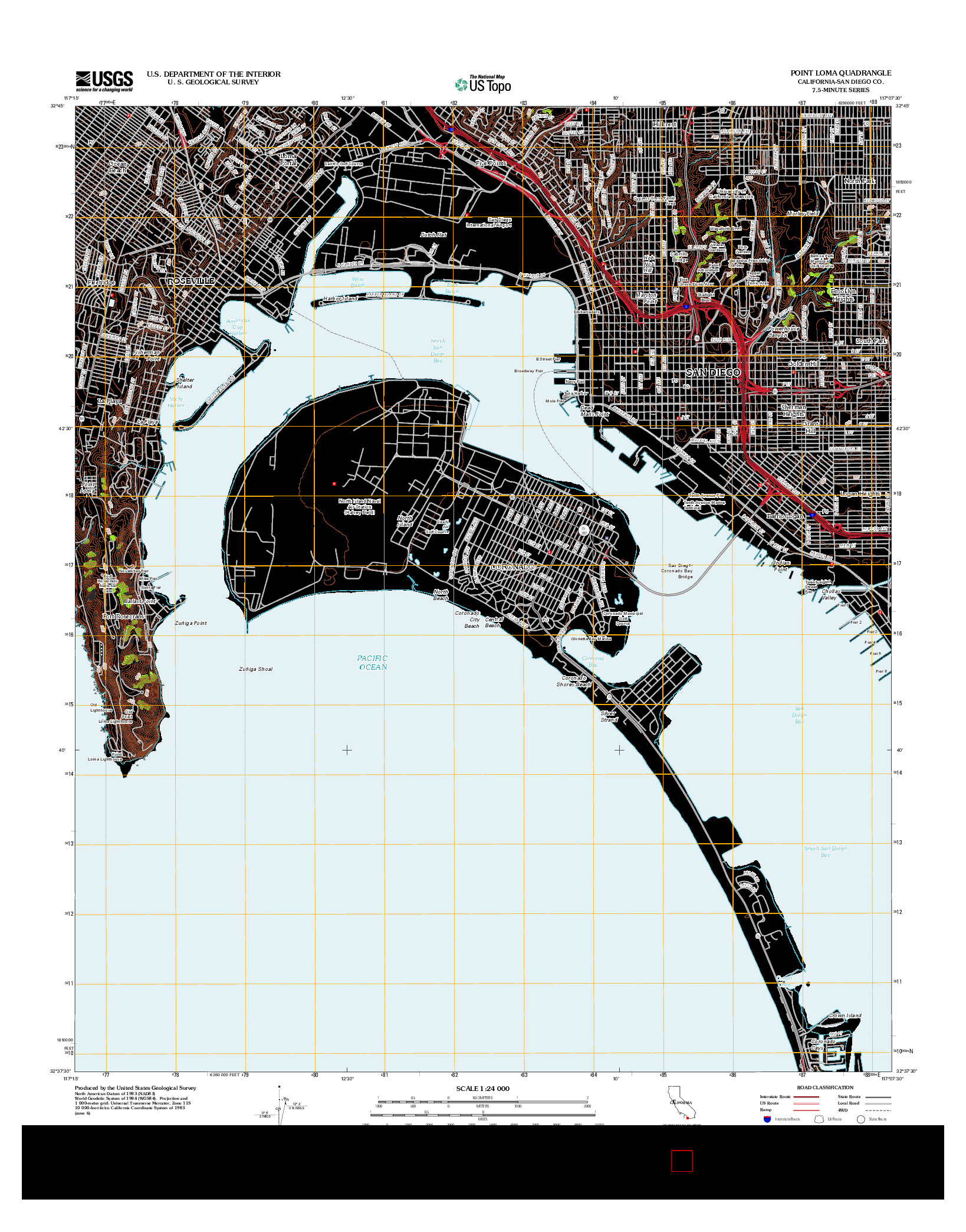 USGS US TOPO 7.5-MINUTE MAP FOR POINT LOMA, CA 2012