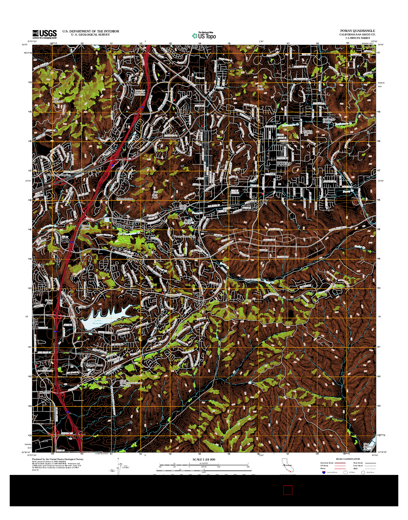 USGS US TOPO 7.5-MINUTE MAP FOR POWAY, CA 2012