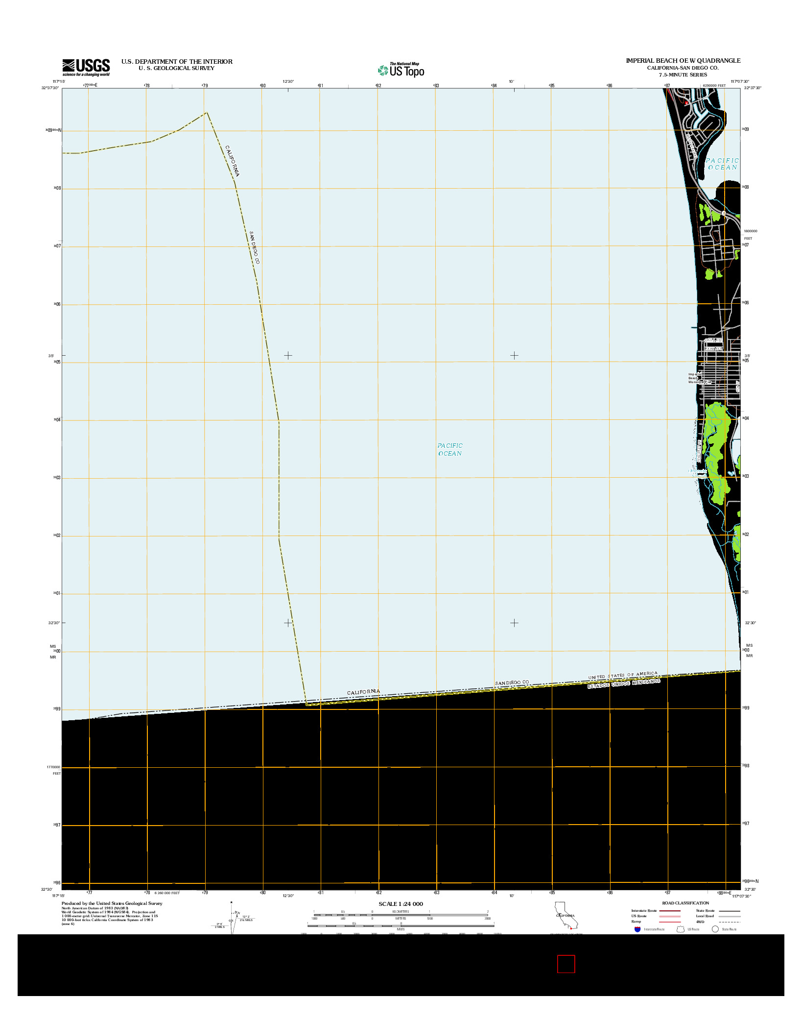 USGS US TOPO 7.5-MINUTE MAP FOR IMPERIAL BEACH OE W, CA 2012