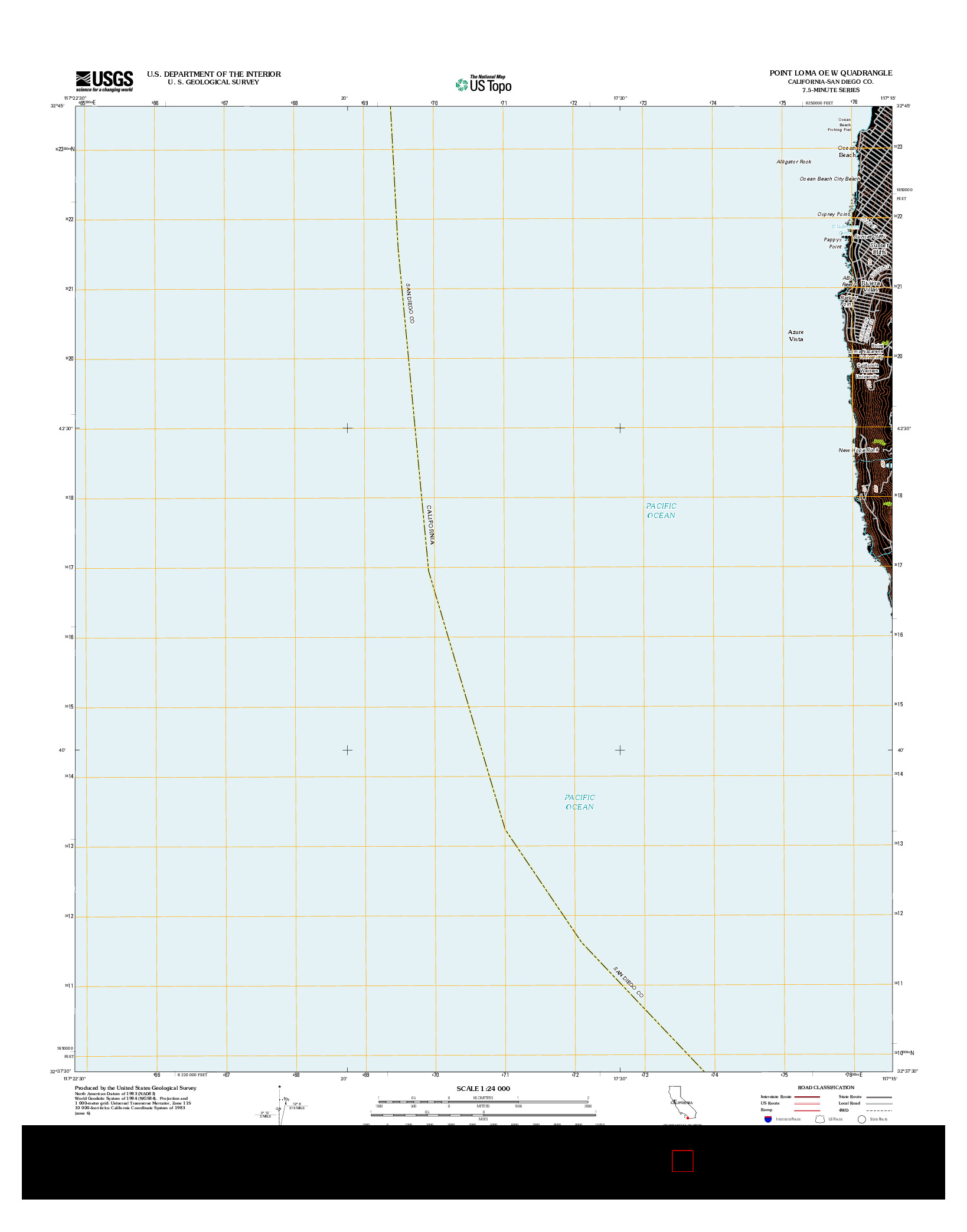 USGS US TOPO 7.5-MINUTE MAP FOR POINT LOMA OE W, CA 2012