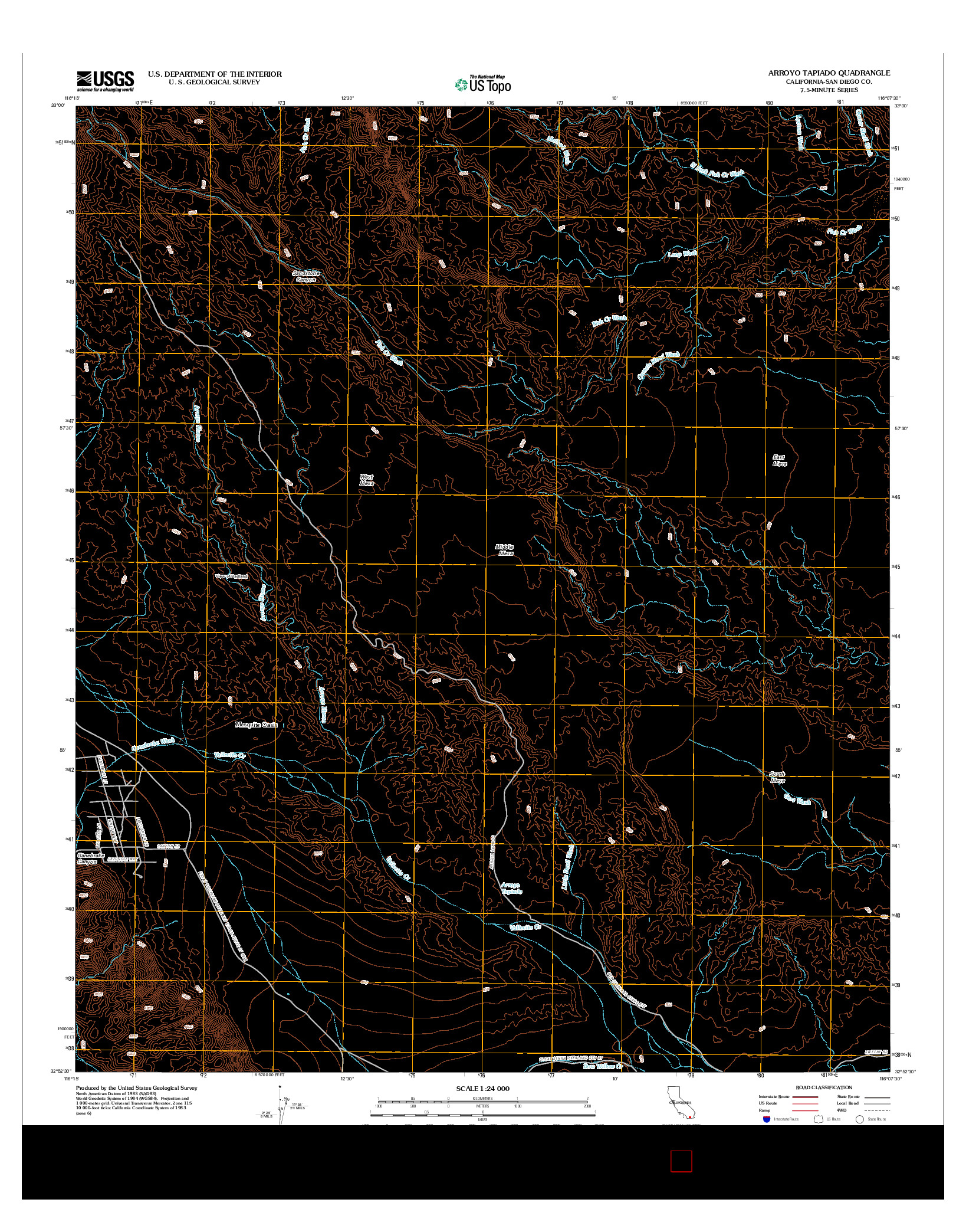 USGS US TOPO 7.5-MINUTE MAP FOR ARROYO TAPIADO, CA 2012