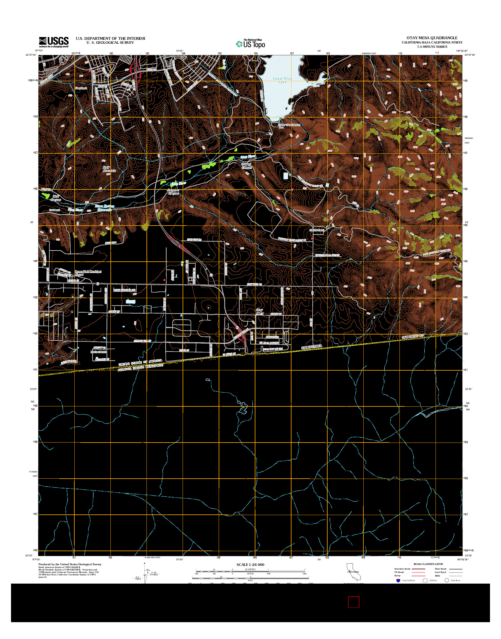 USGS US TOPO 7.5-MINUTE MAP FOR OTAY MESA, CA-BCN 2012