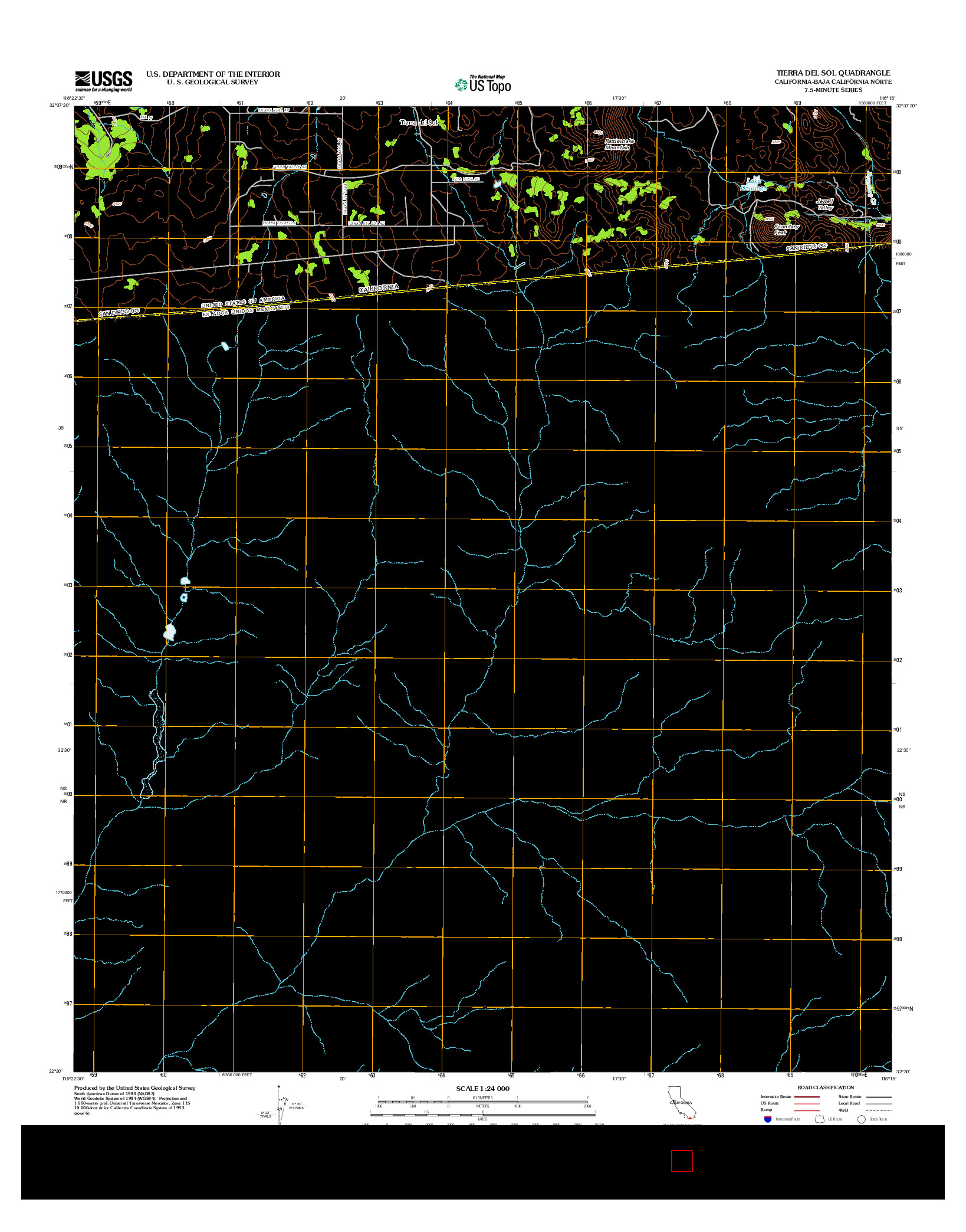USGS US TOPO 7.5-MINUTE MAP FOR TIERRA DEL SOL, CA-BCN 2012