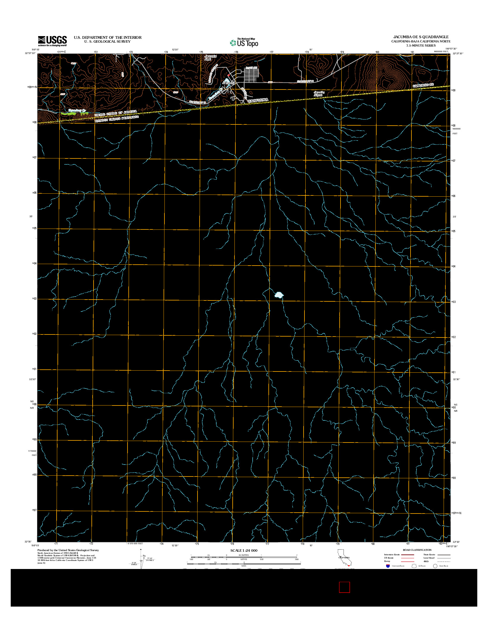 USGS US TOPO 7.5-MINUTE MAP FOR JACUMBA OE S, CA-BCN 2012