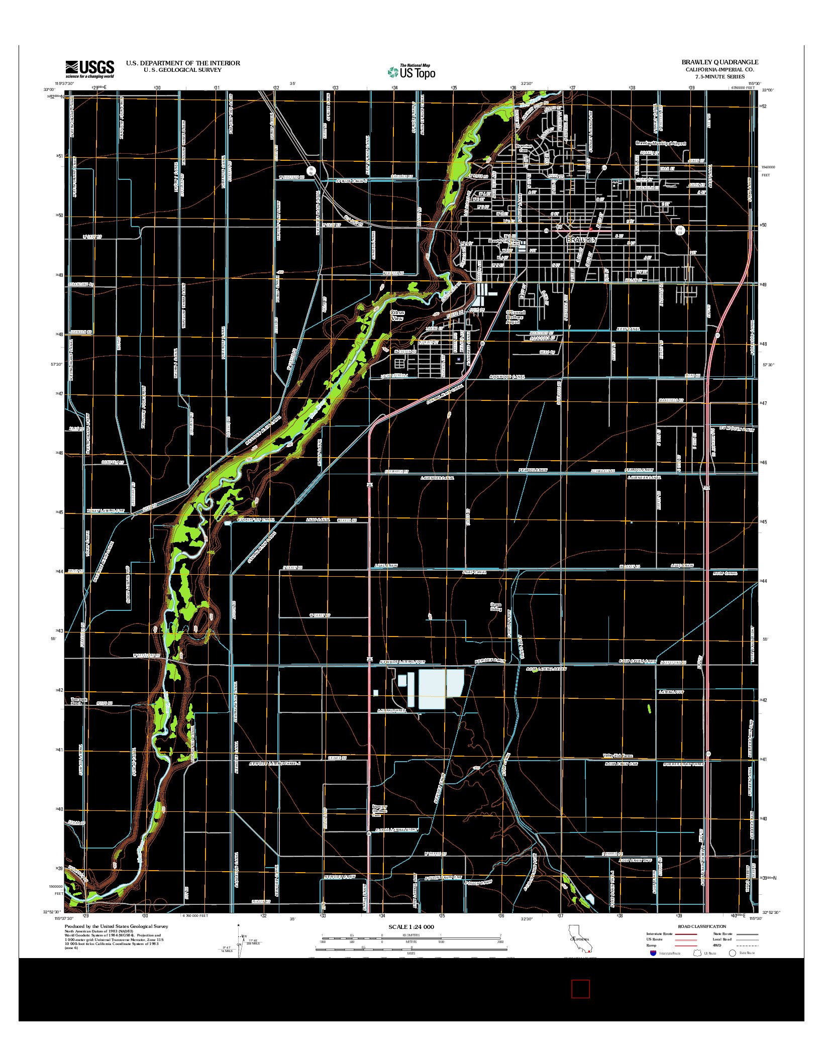 USGS US TOPO 7.5-MINUTE MAP FOR BRAWLEY, CA 2012