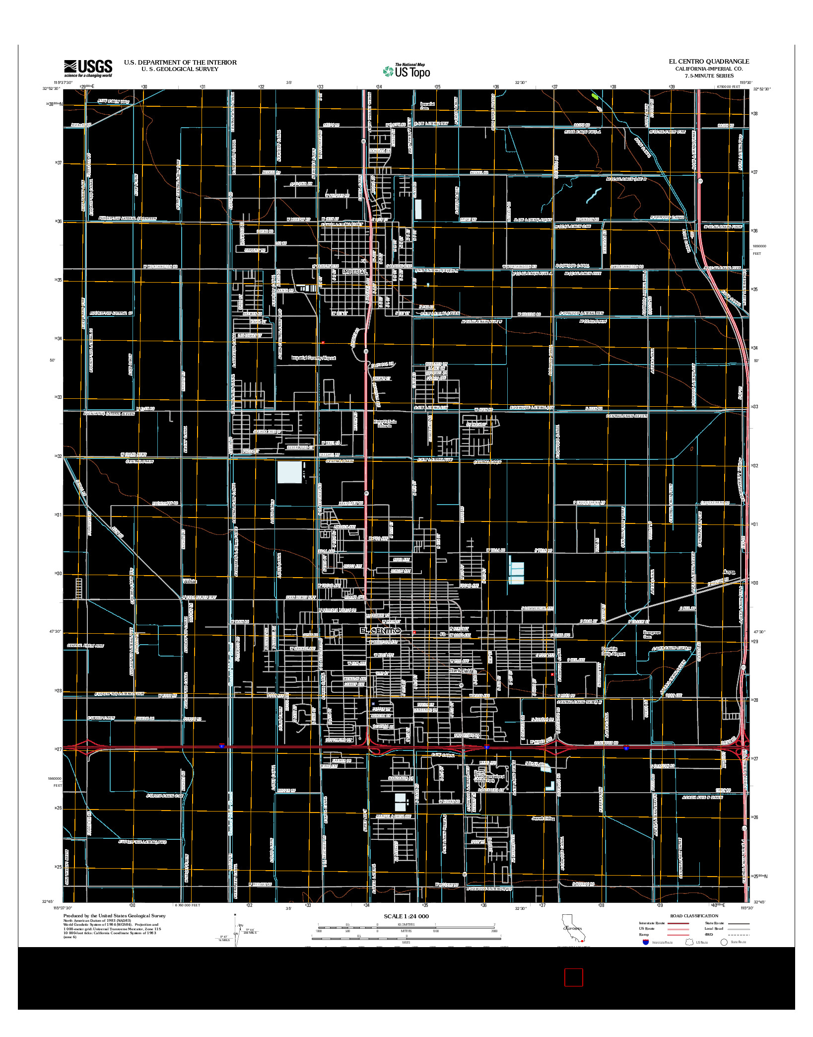 USGS US TOPO 7.5-MINUTE MAP FOR EL CENTRO, CA 2012