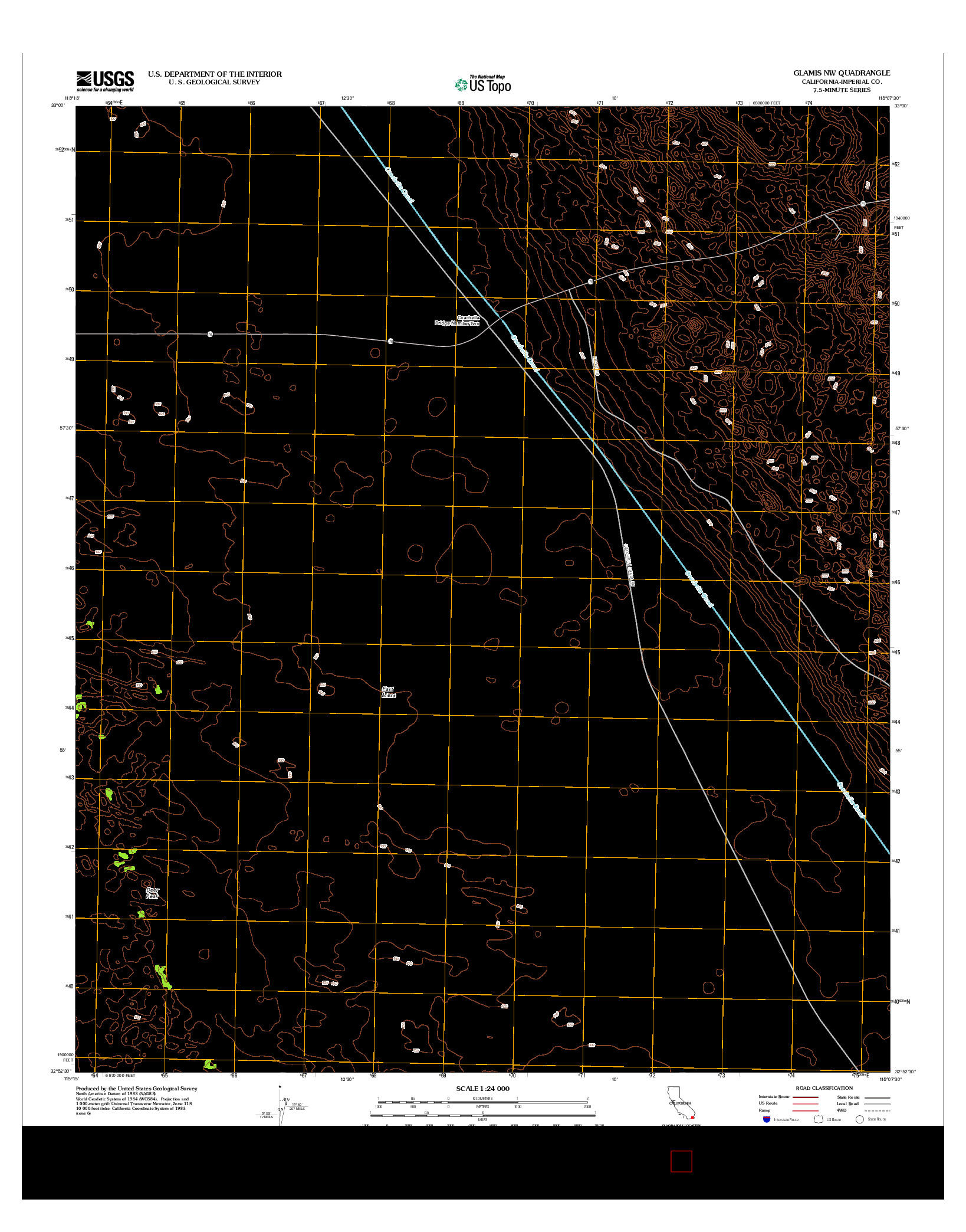 USGS US TOPO 7.5-MINUTE MAP FOR GLAMIS NW, CA 2012