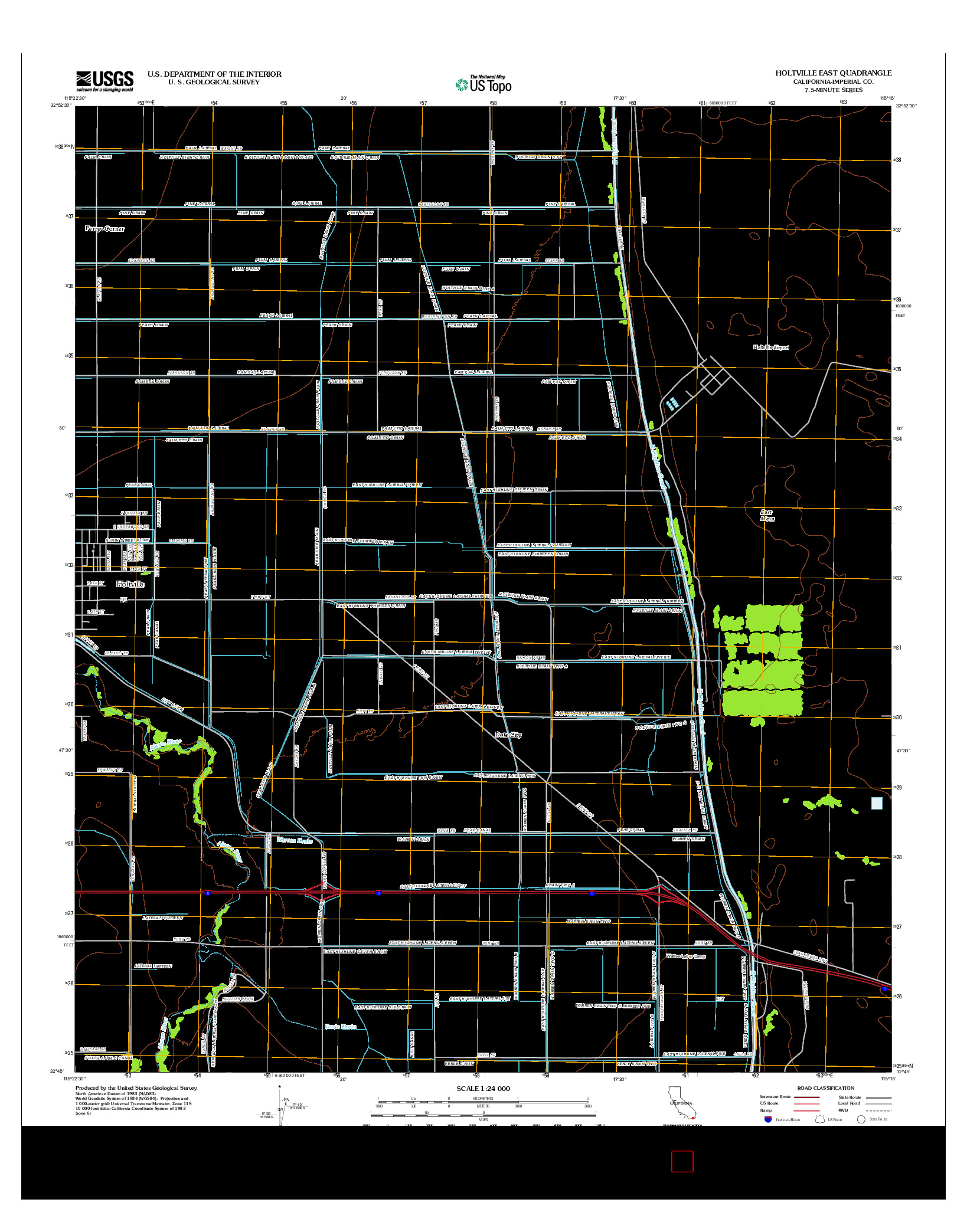 USGS US TOPO 7.5-MINUTE MAP FOR HOLTVILLE EAST, CA 2012