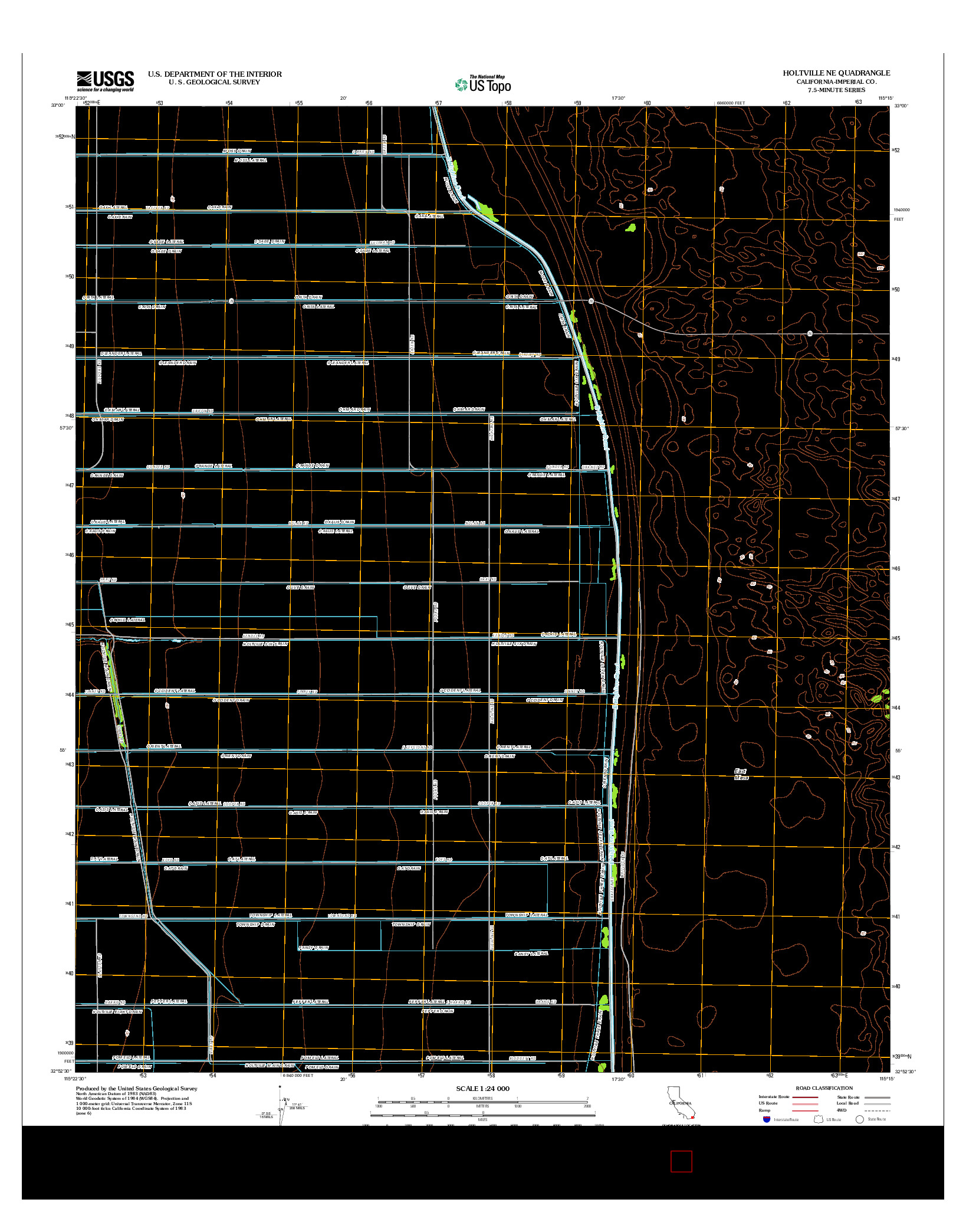 USGS US TOPO 7.5-MINUTE MAP FOR HOLTVILLE NE, CA 2012