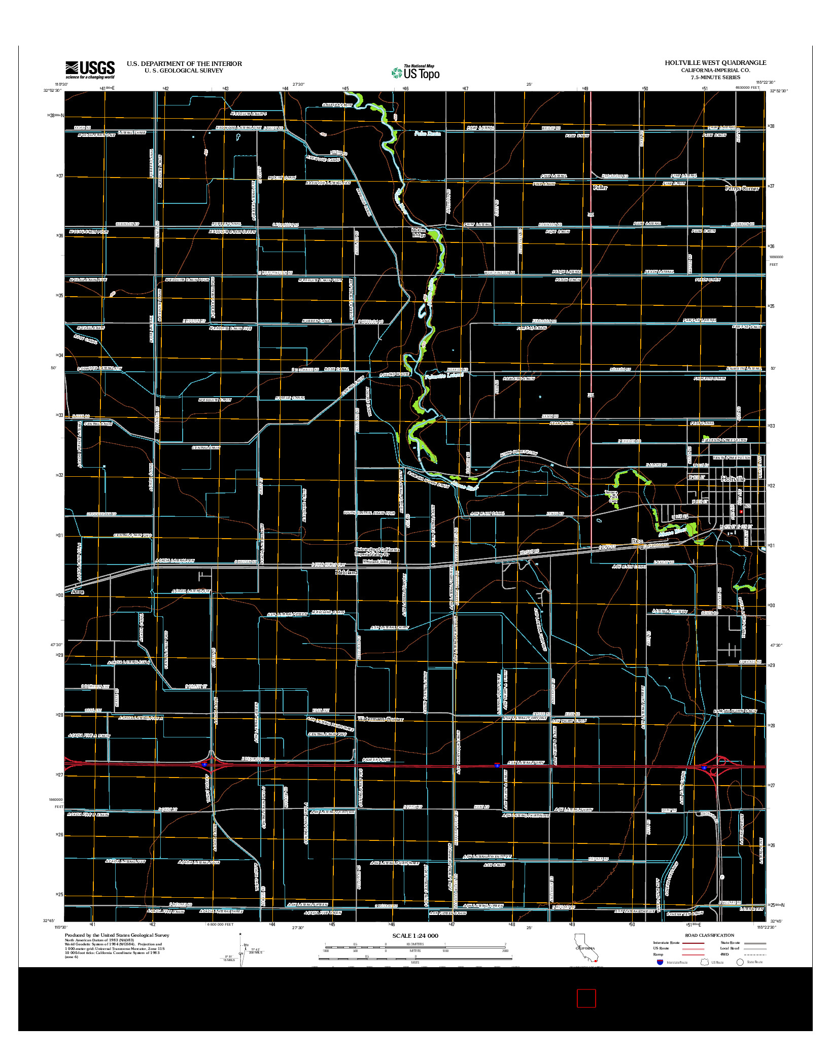 USGS US TOPO 7.5-MINUTE MAP FOR HOLTVILLE WEST, CA 2012