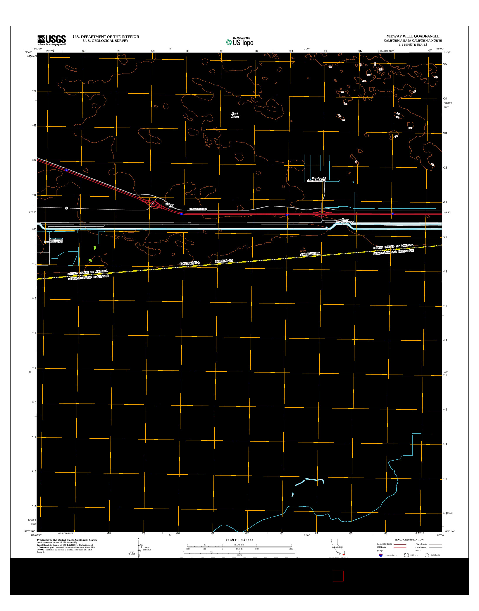 USGS US TOPO 7.5-MINUTE MAP FOR MIDWAY WELL, CA-BCN 2012