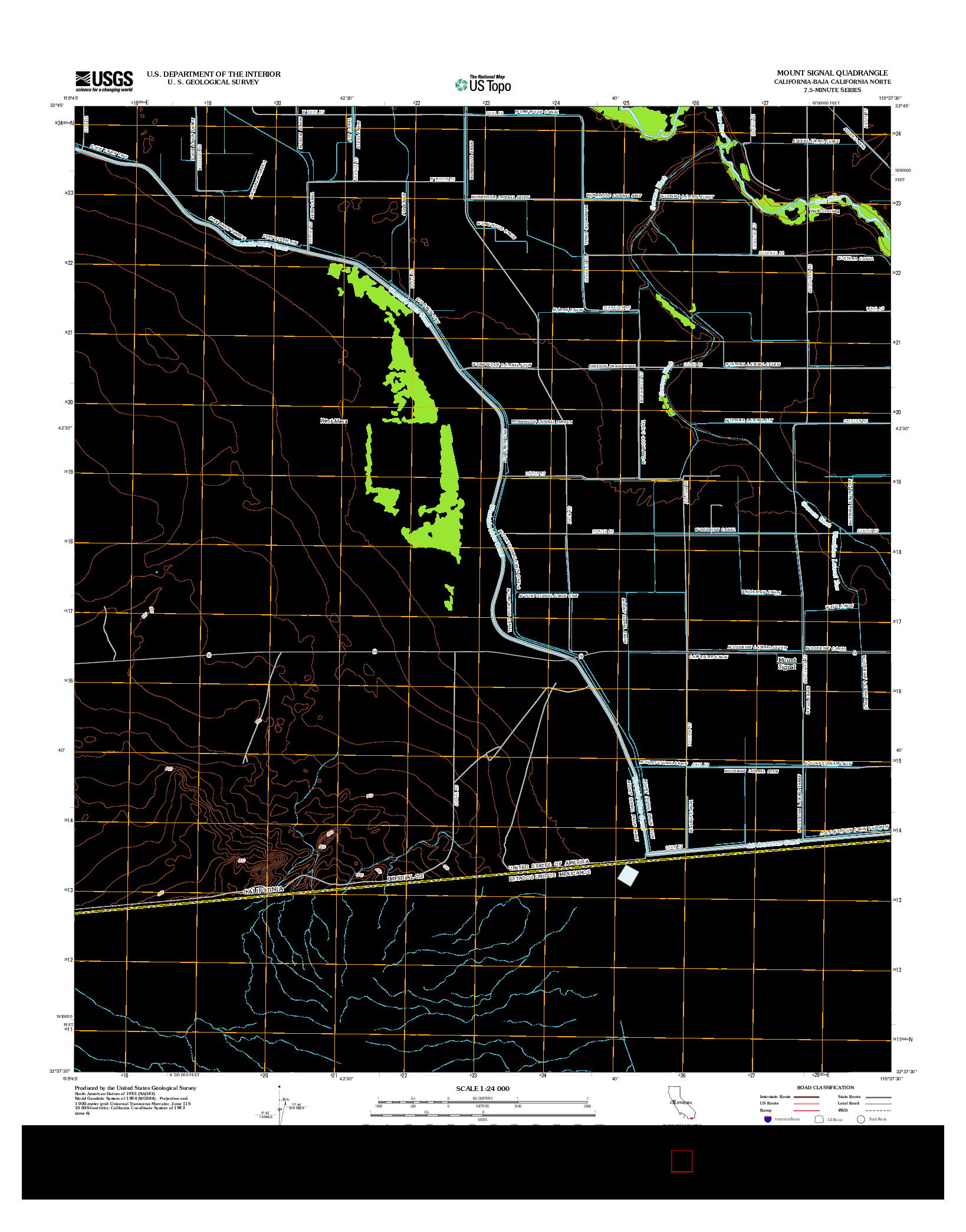 USGS US TOPO 7.5-MINUTE MAP FOR MOUNT SIGNAL, CA-BCN 2012