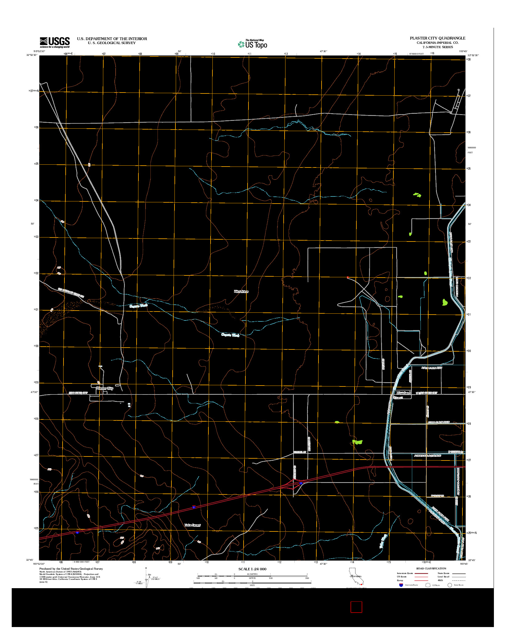 USGS US TOPO 7.5-MINUTE MAP FOR PLASTER CITY, CA 2012