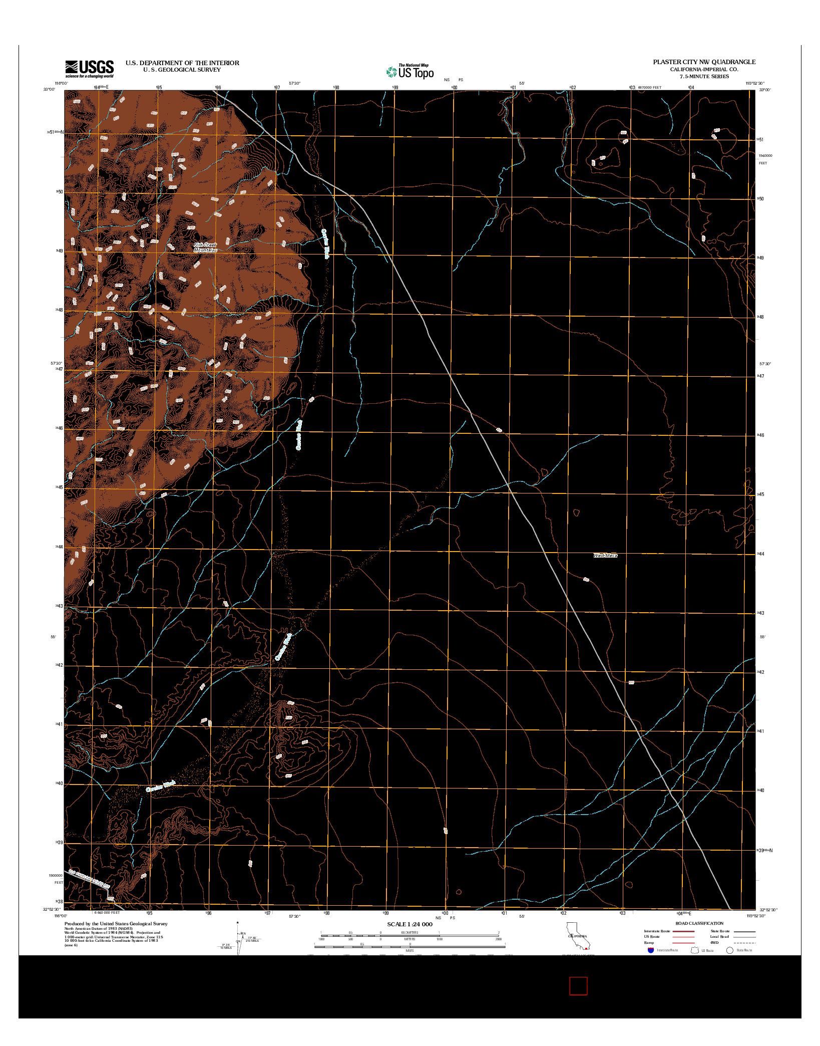 USGS US TOPO 7.5-MINUTE MAP FOR PLASTER CITY NW, CA 2012