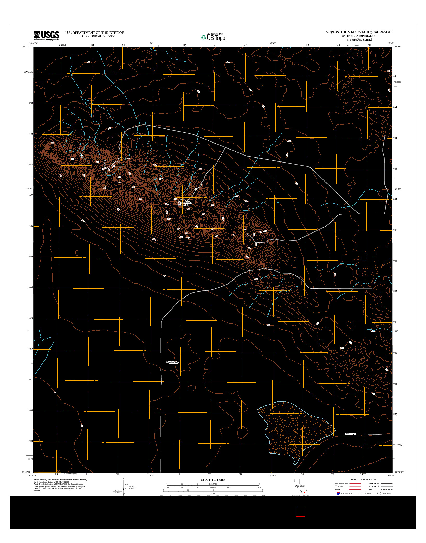 USGS US TOPO 7.5-MINUTE MAP FOR SUPERSTITION MOUNTAIN, CA 2012