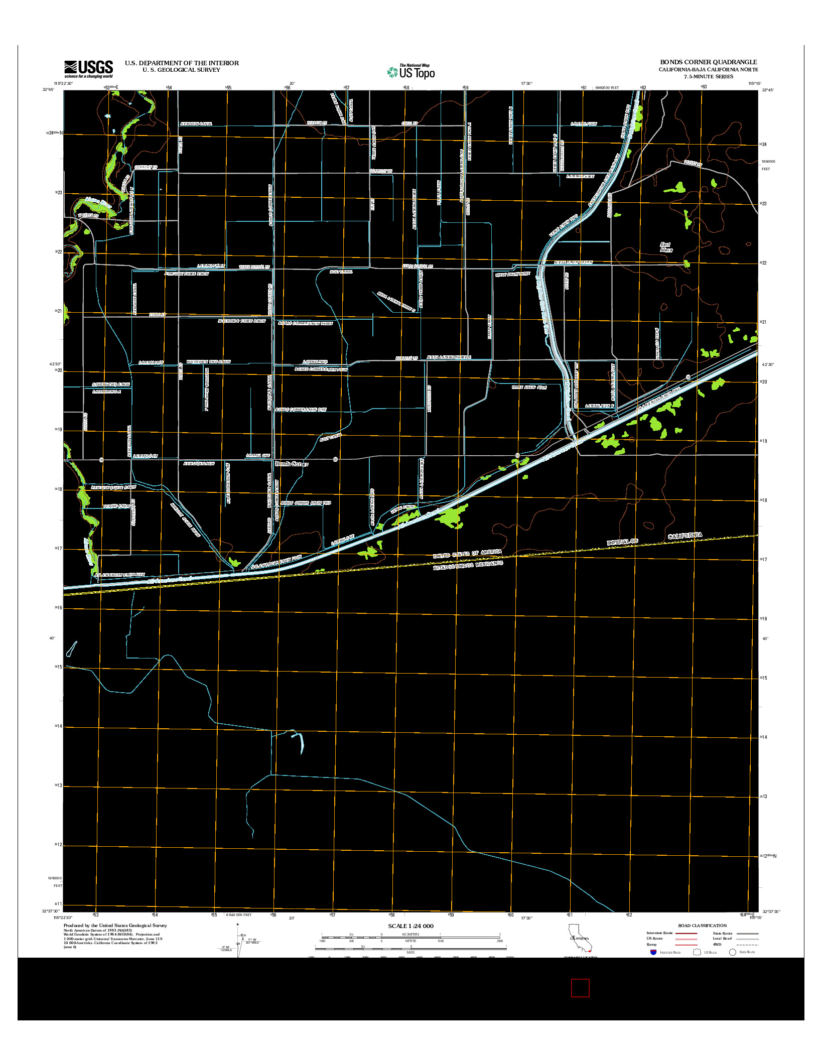 USGS US TOPO 7.5-MINUTE MAP FOR BONDS CORNER, CA-BCN 2012