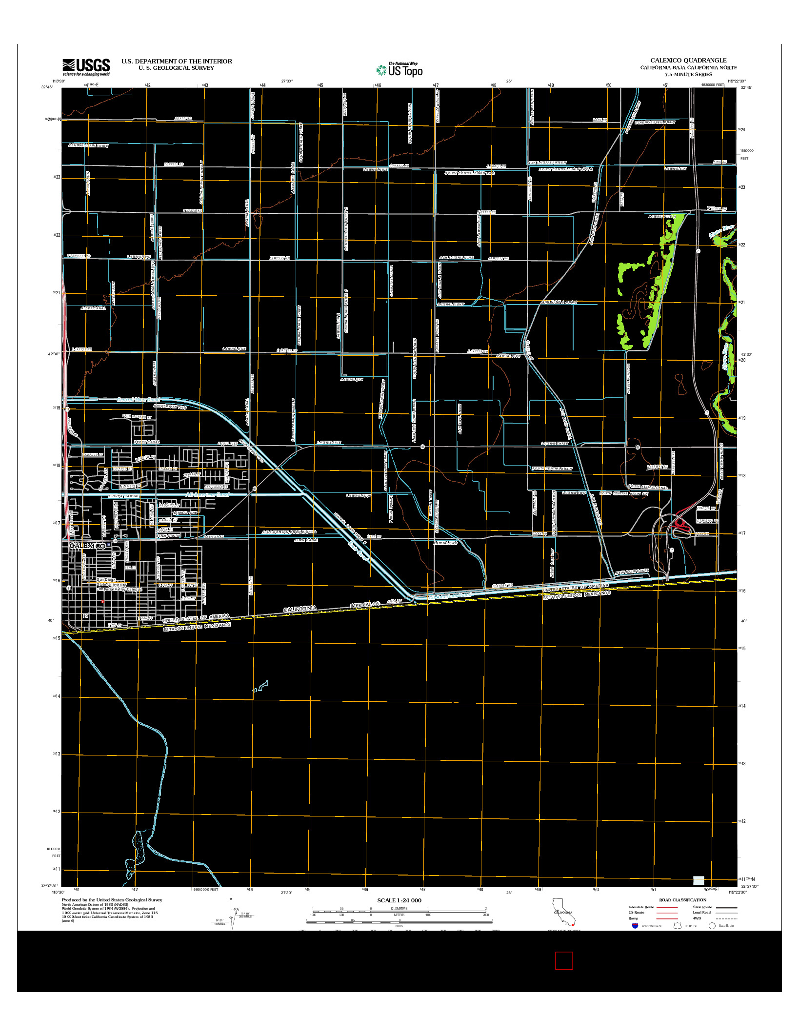 USGS US TOPO 7.5-MINUTE MAP FOR CALEXICO, CA-BCN 2012