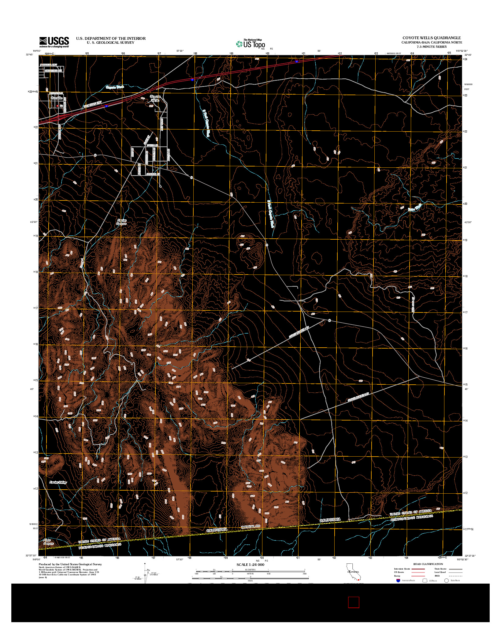 USGS US TOPO 7.5-MINUTE MAP FOR COYOTE WELLS, CA-BCN 2012