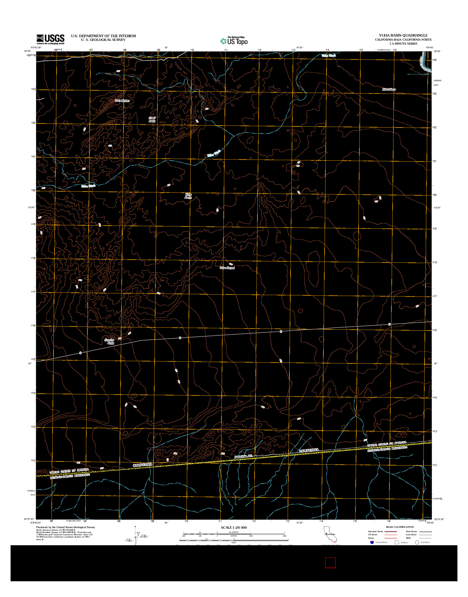 USGS US TOPO 7.5-MINUTE MAP FOR YUHA BASIN, CA-BCN 2012