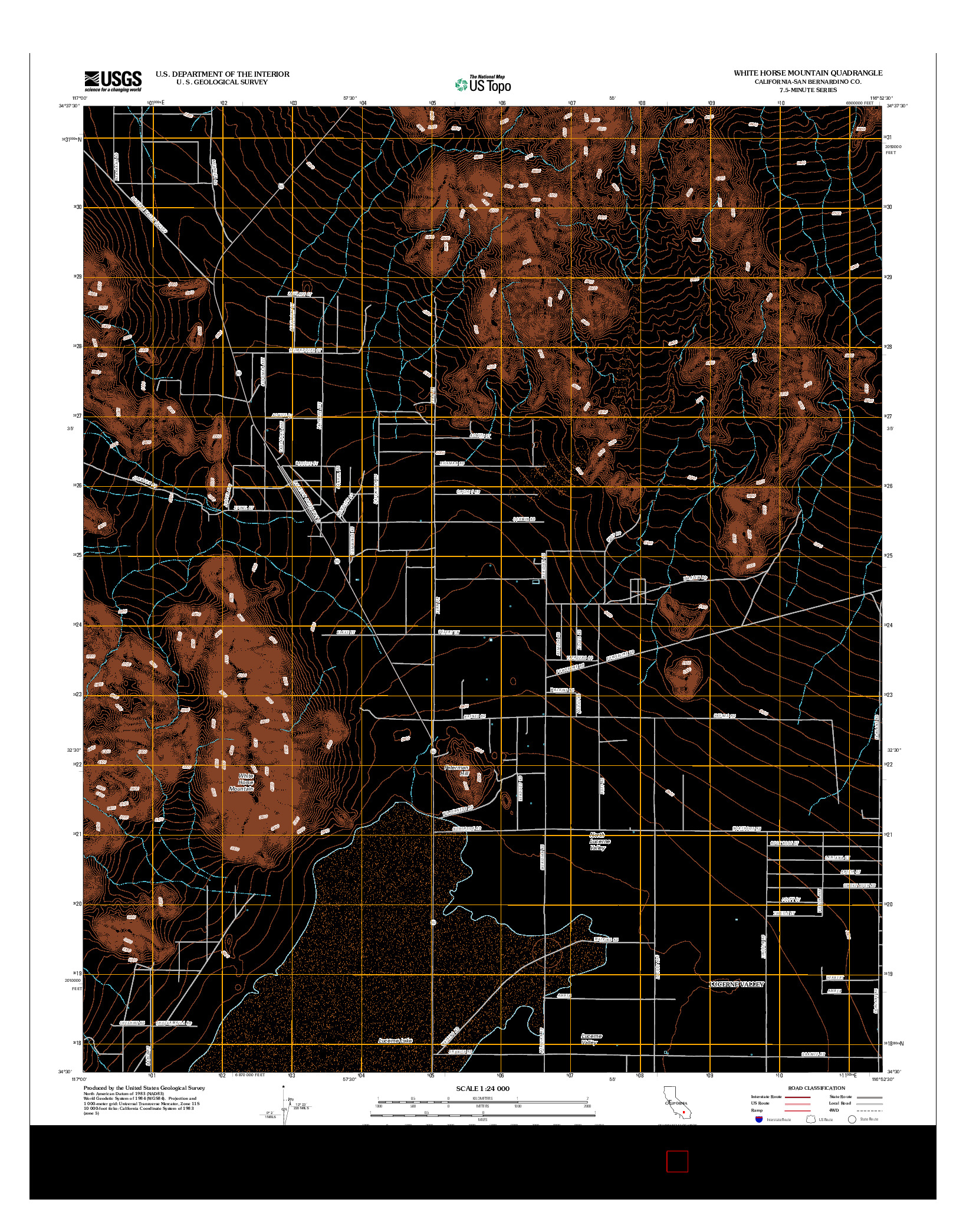 USGS US TOPO 7.5-MINUTE MAP FOR WHITE HORSE MOUNTAIN, CA 2012