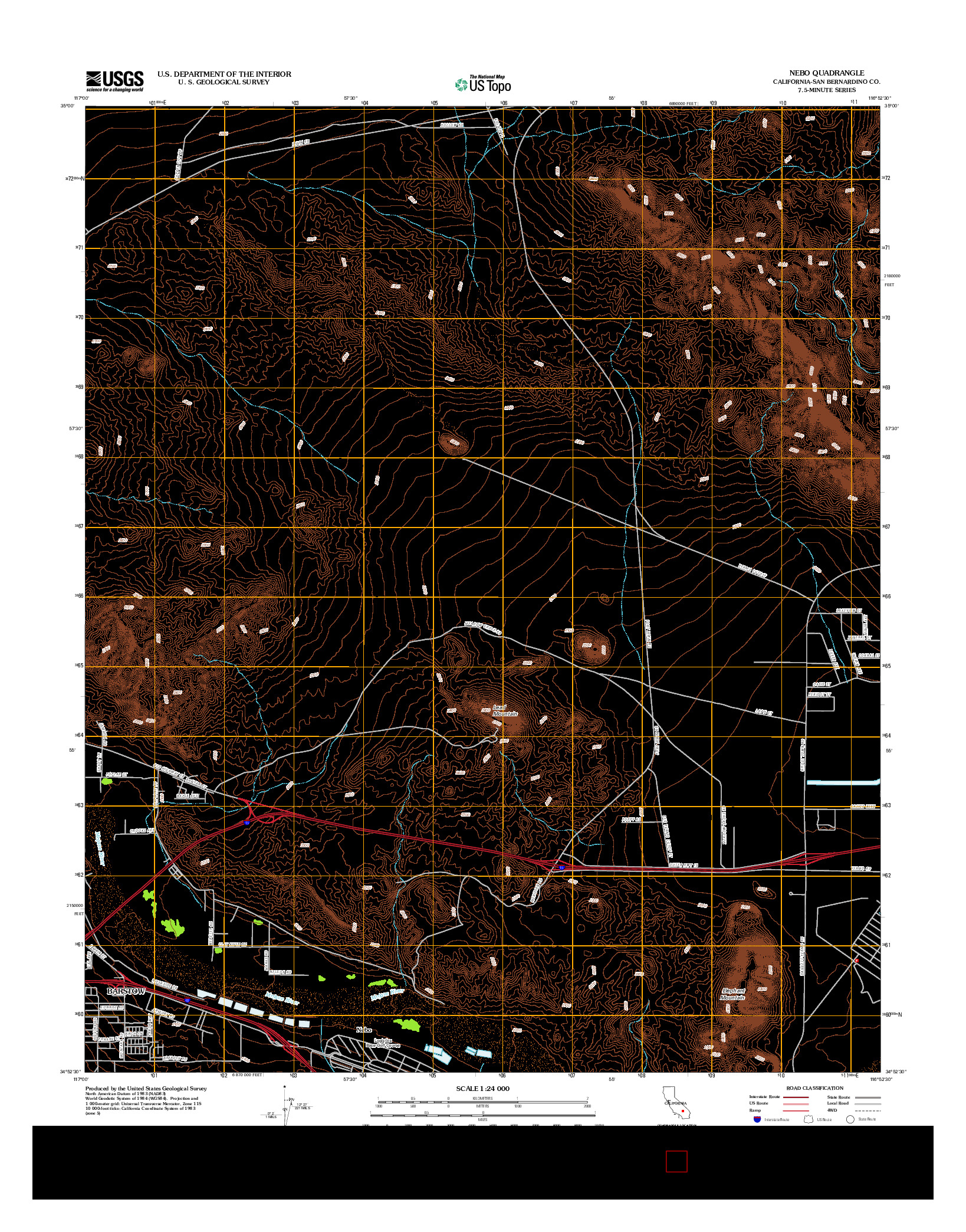 USGS US TOPO 7.5-MINUTE MAP FOR NEBO, CA 2012