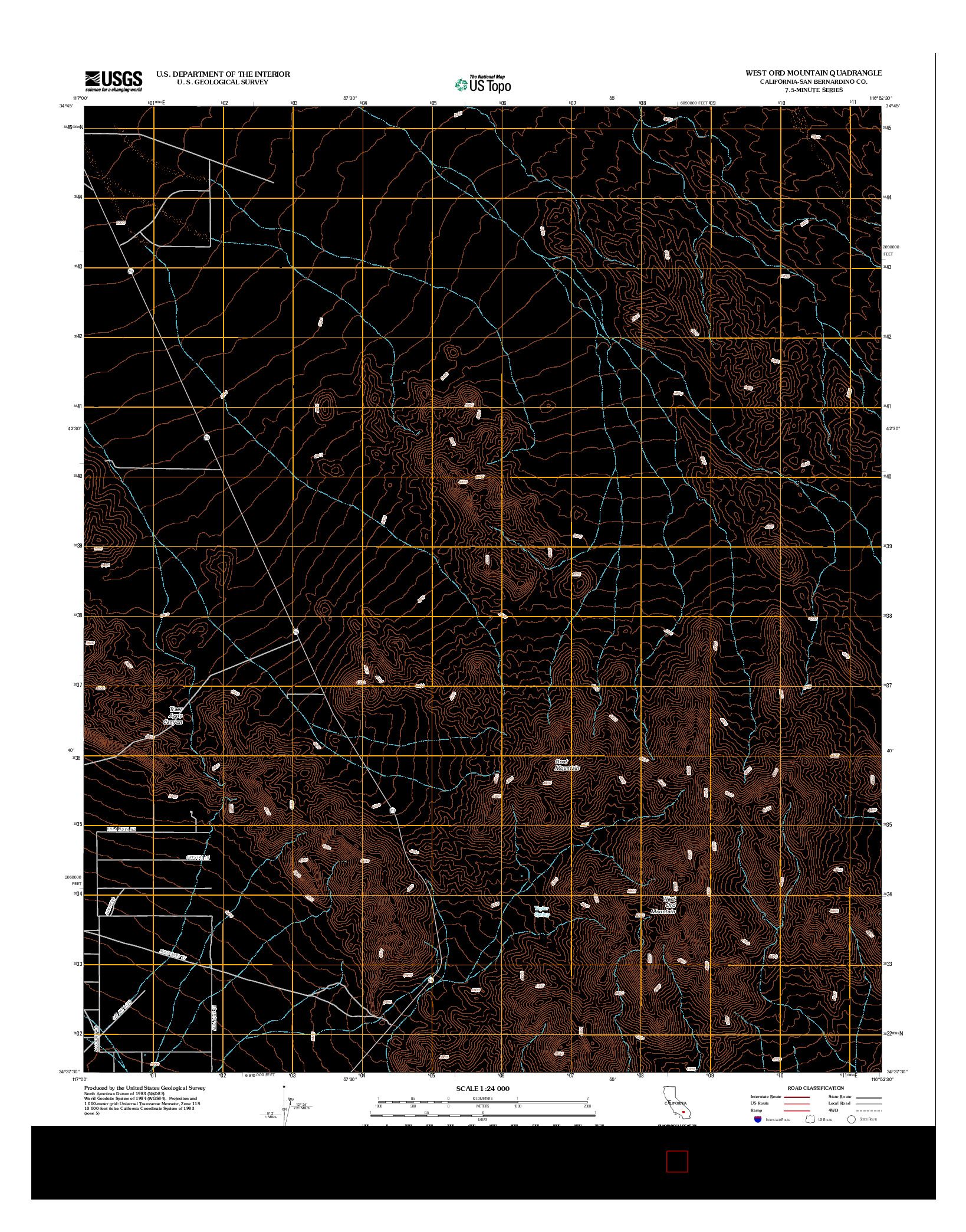 USGS US TOPO 7.5-MINUTE MAP FOR WEST ORD MOUNTAIN, CA 2012