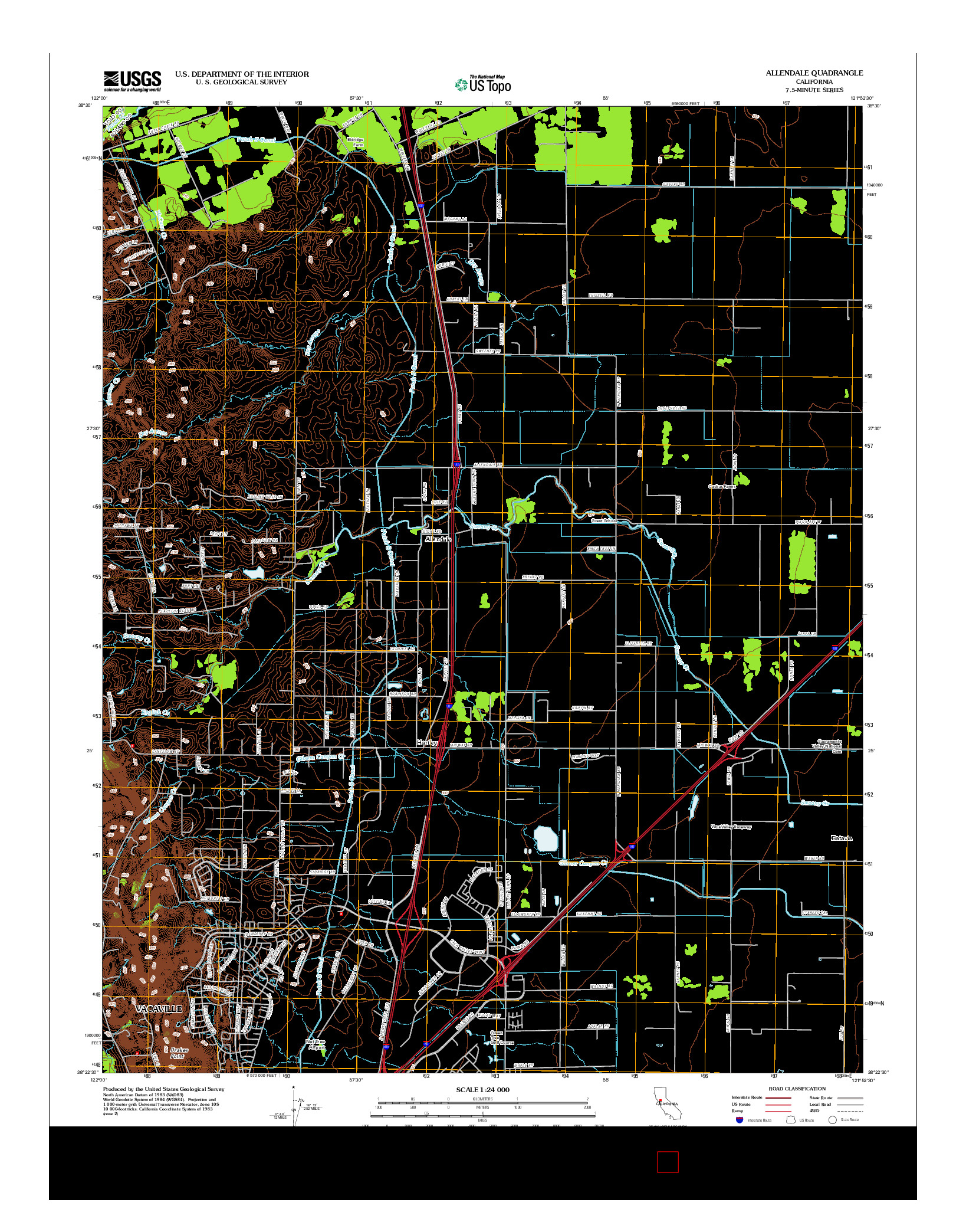 USGS US TOPO 7.5-MINUTE MAP FOR ALLENDALE, CA 2012