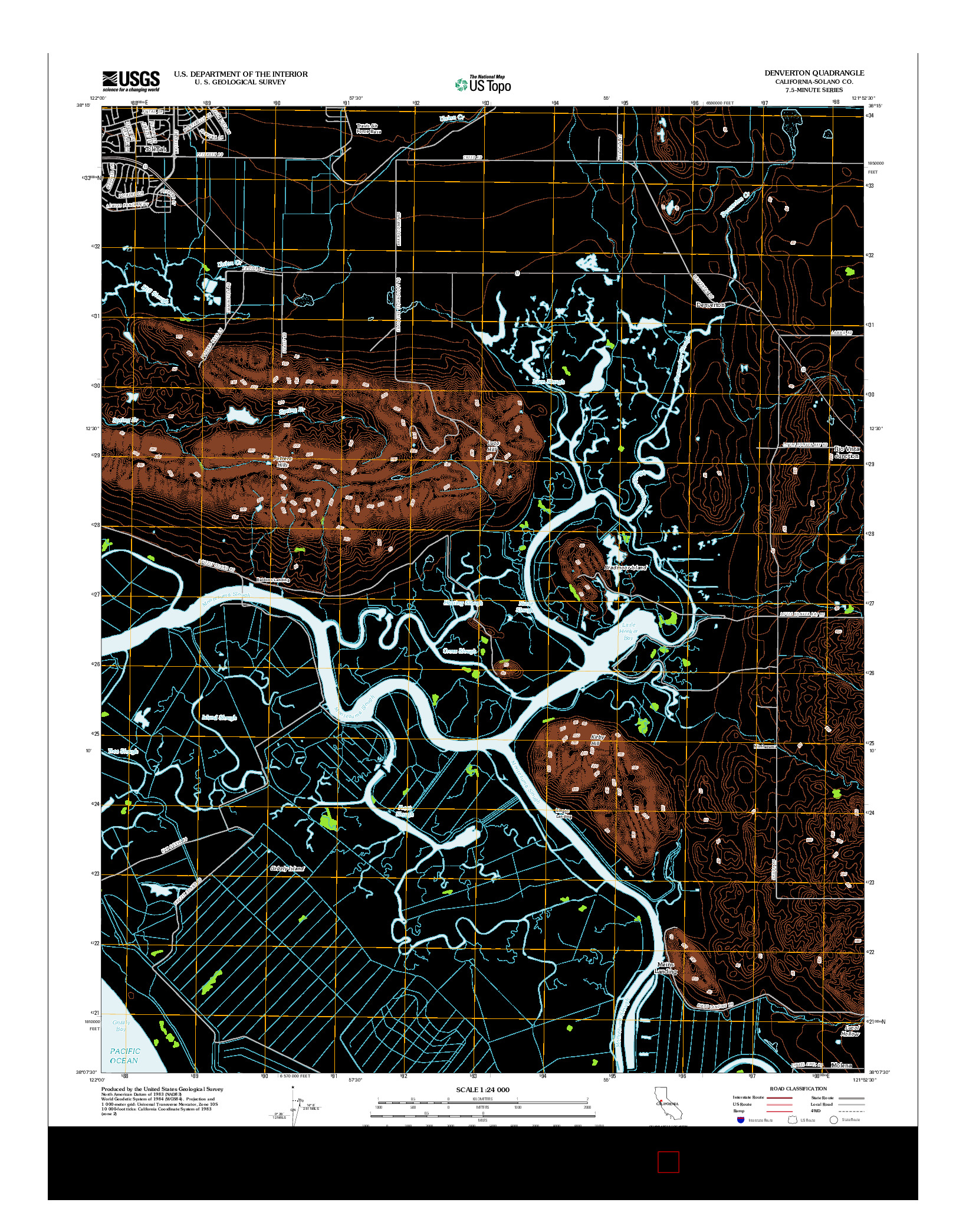 USGS US TOPO 7.5-MINUTE MAP FOR DENVERTON, CA 2012