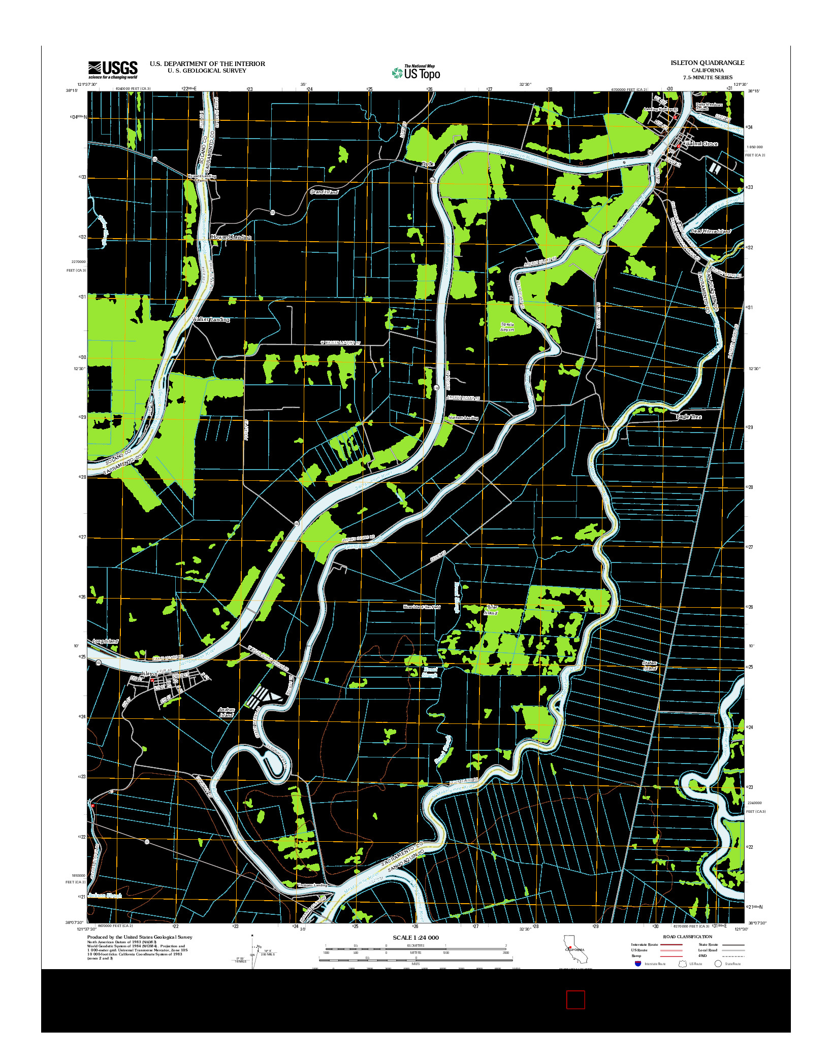 USGS US TOPO 7.5-MINUTE MAP FOR ISLETON, CA 2012