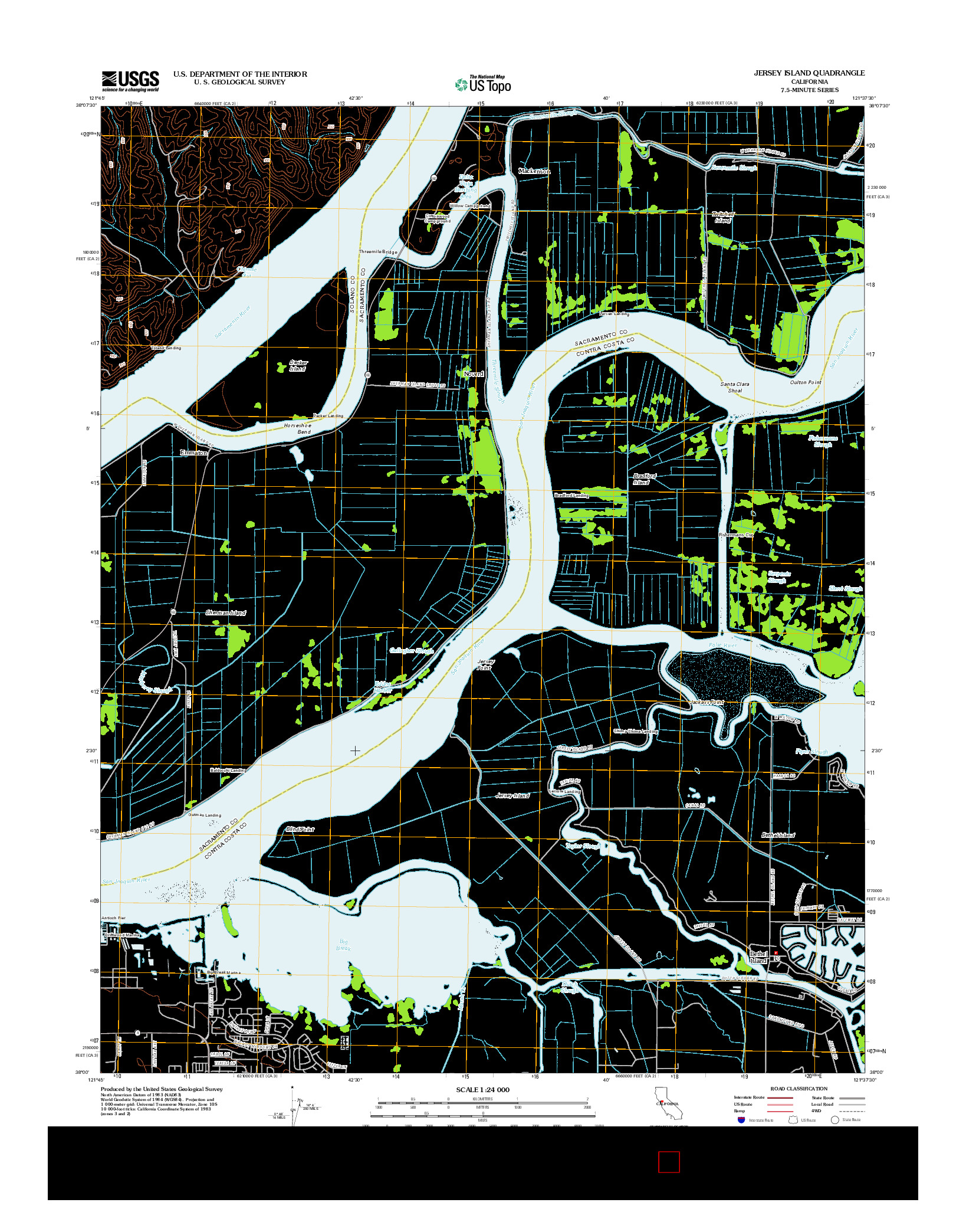 USGS US TOPO 7.5-MINUTE MAP FOR JERSEY ISLAND, CA 2012