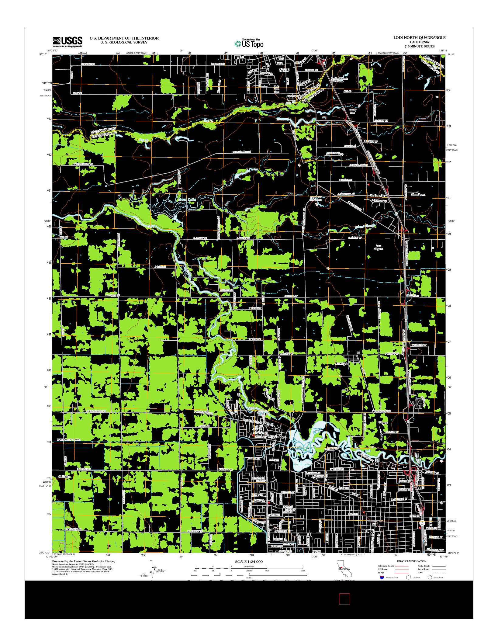 USGS US TOPO 7.5-MINUTE MAP FOR LODI NORTH, CA 2012