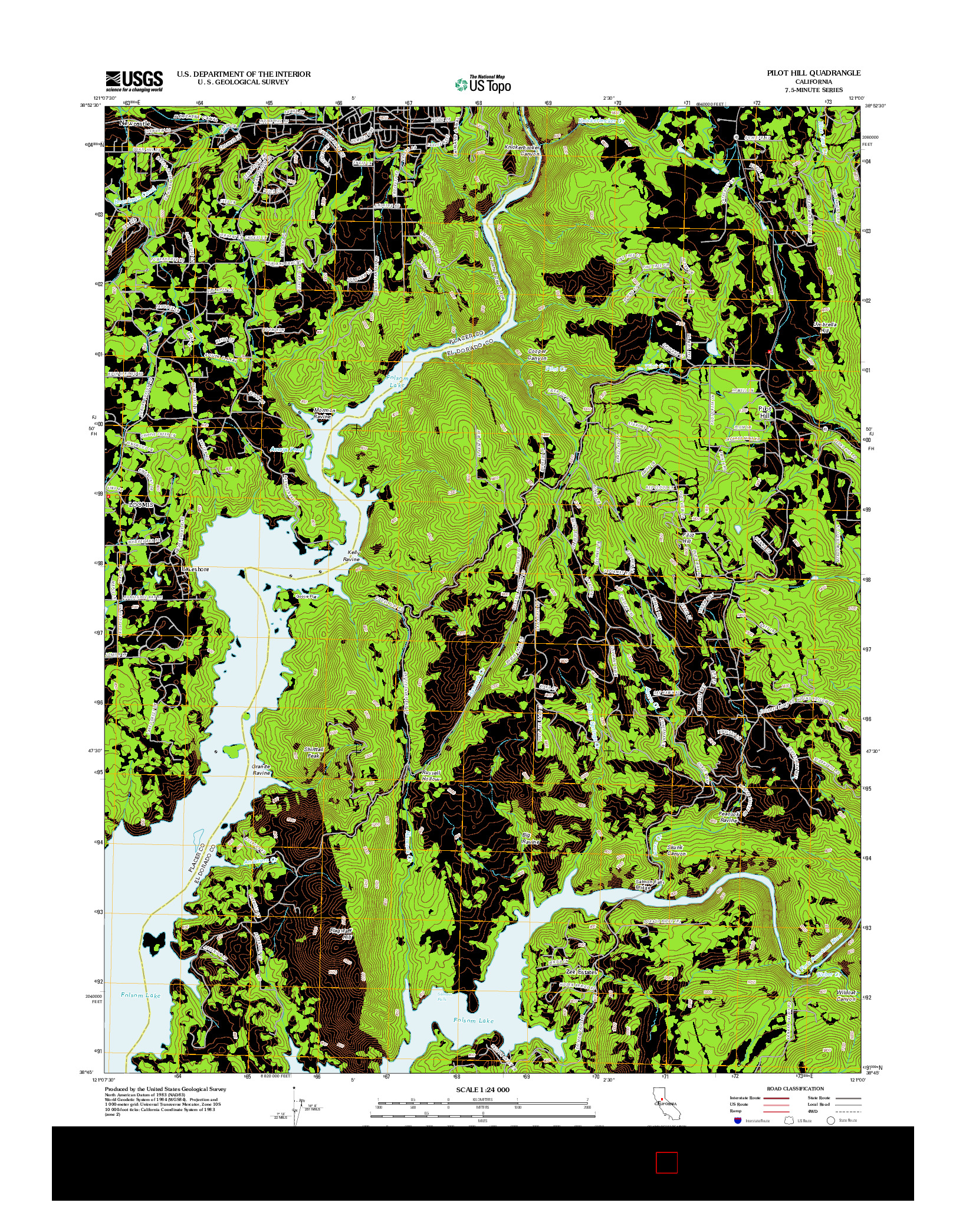 USGS US TOPO 7.5-MINUTE MAP FOR PILOT HILL, CA 2012