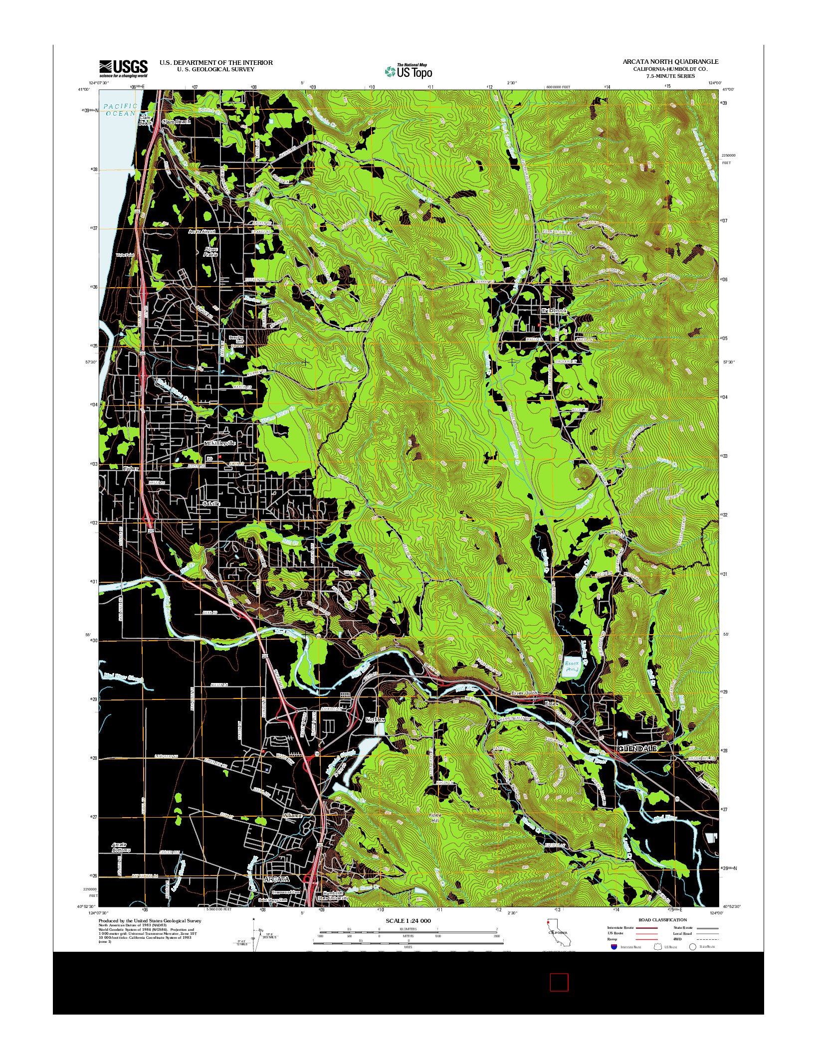 USGS US TOPO 7.5-MINUTE MAP FOR ARCATA NORTH, CA 2012