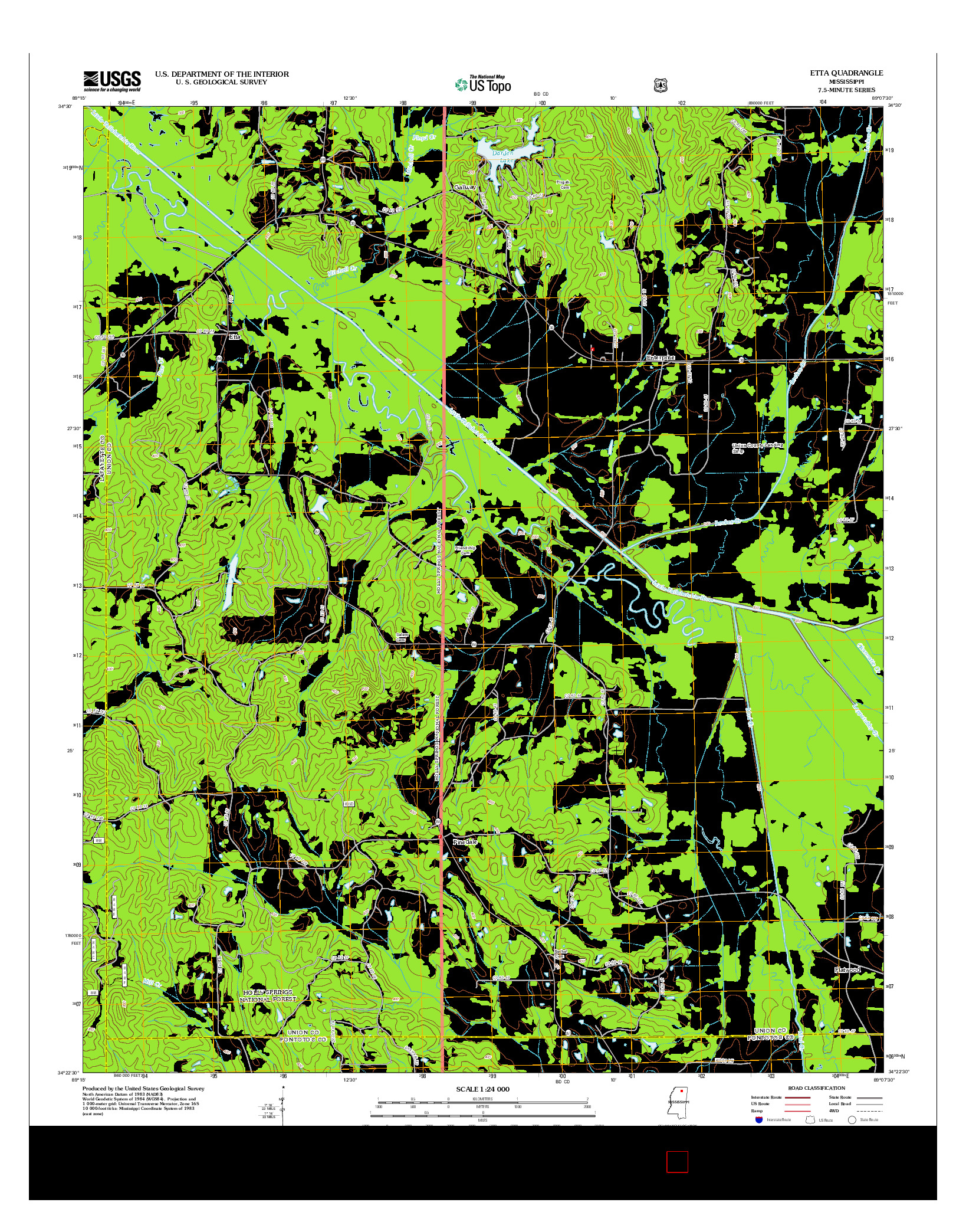USGS US TOPO 7.5-MINUTE MAP FOR ETTA, MS 2012