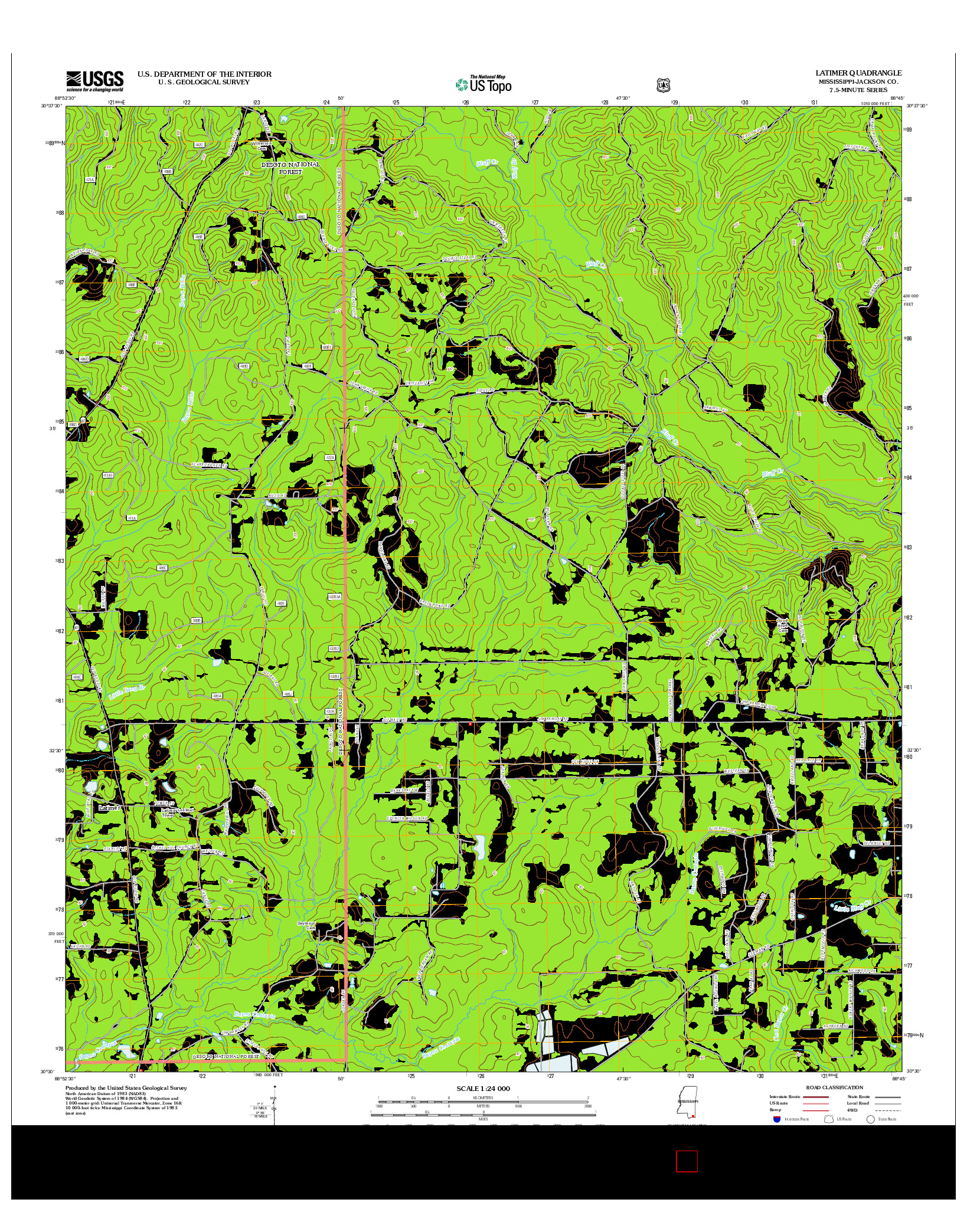 USGS US TOPO 7.5-MINUTE MAP FOR LATIMER, MS 2012