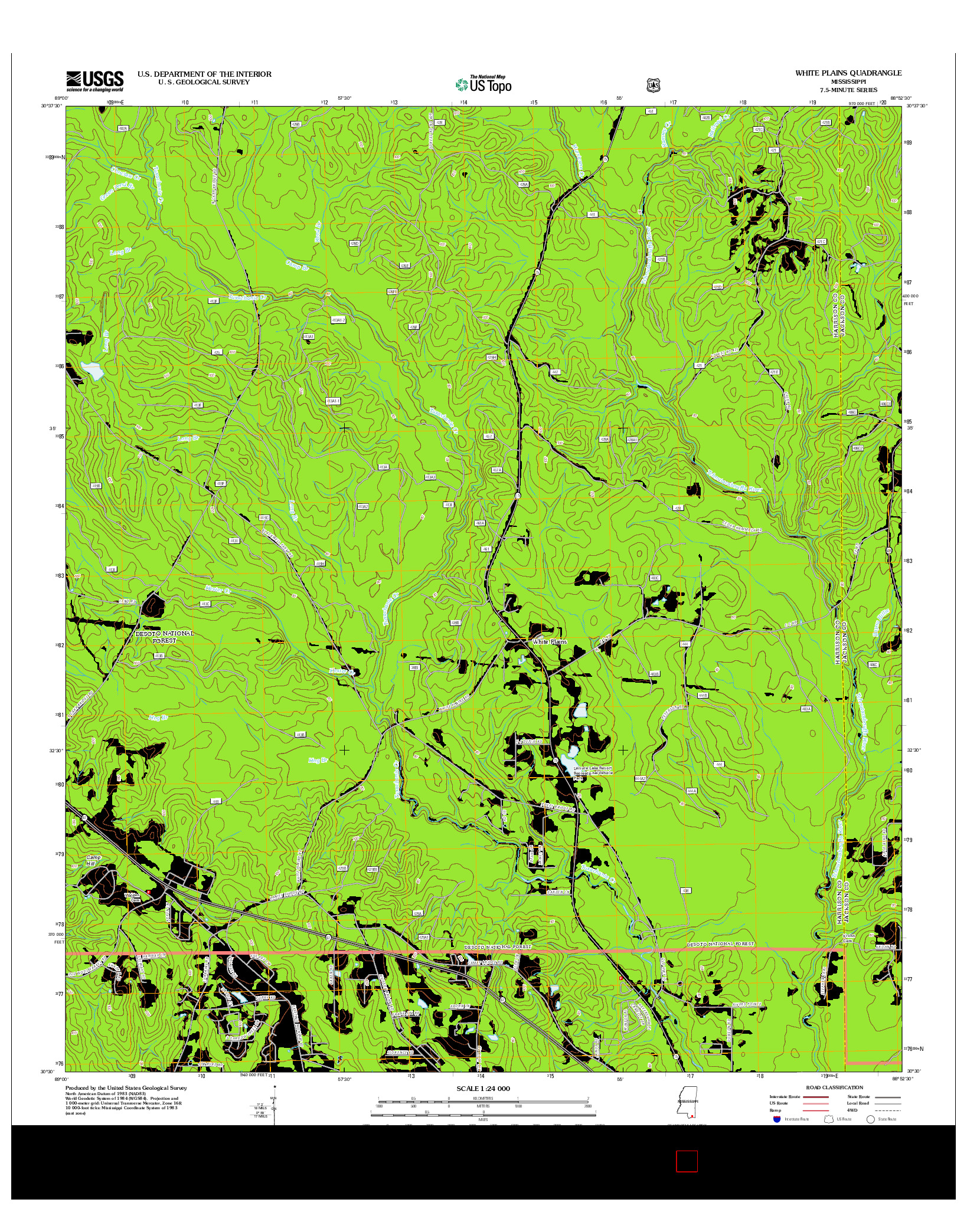 USGS US TOPO 7.5-MINUTE MAP FOR WHITE PLAINS, MS 2012