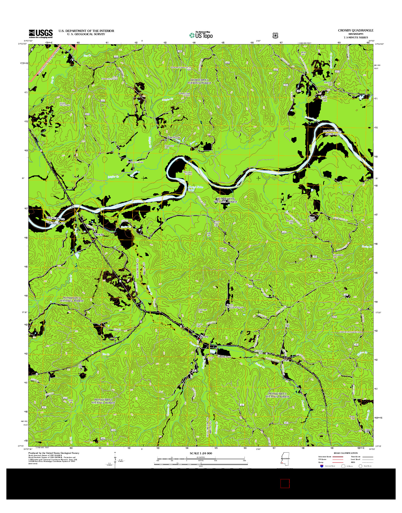 USGS US TOPO 7.5-MINUTE MAP FOR CROSBY, MS 2012