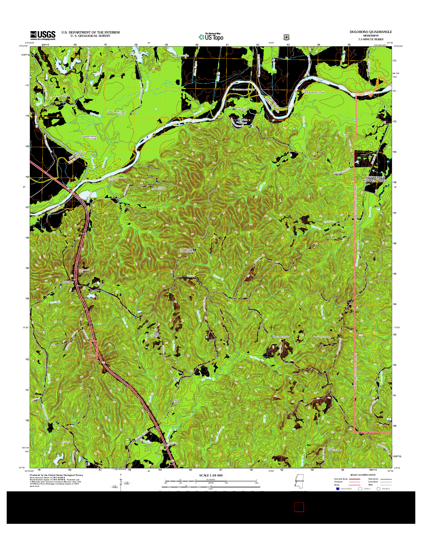 USGS US TOPO 7.5-MINUTE MAP FOR DOLOROSO, MS 2012