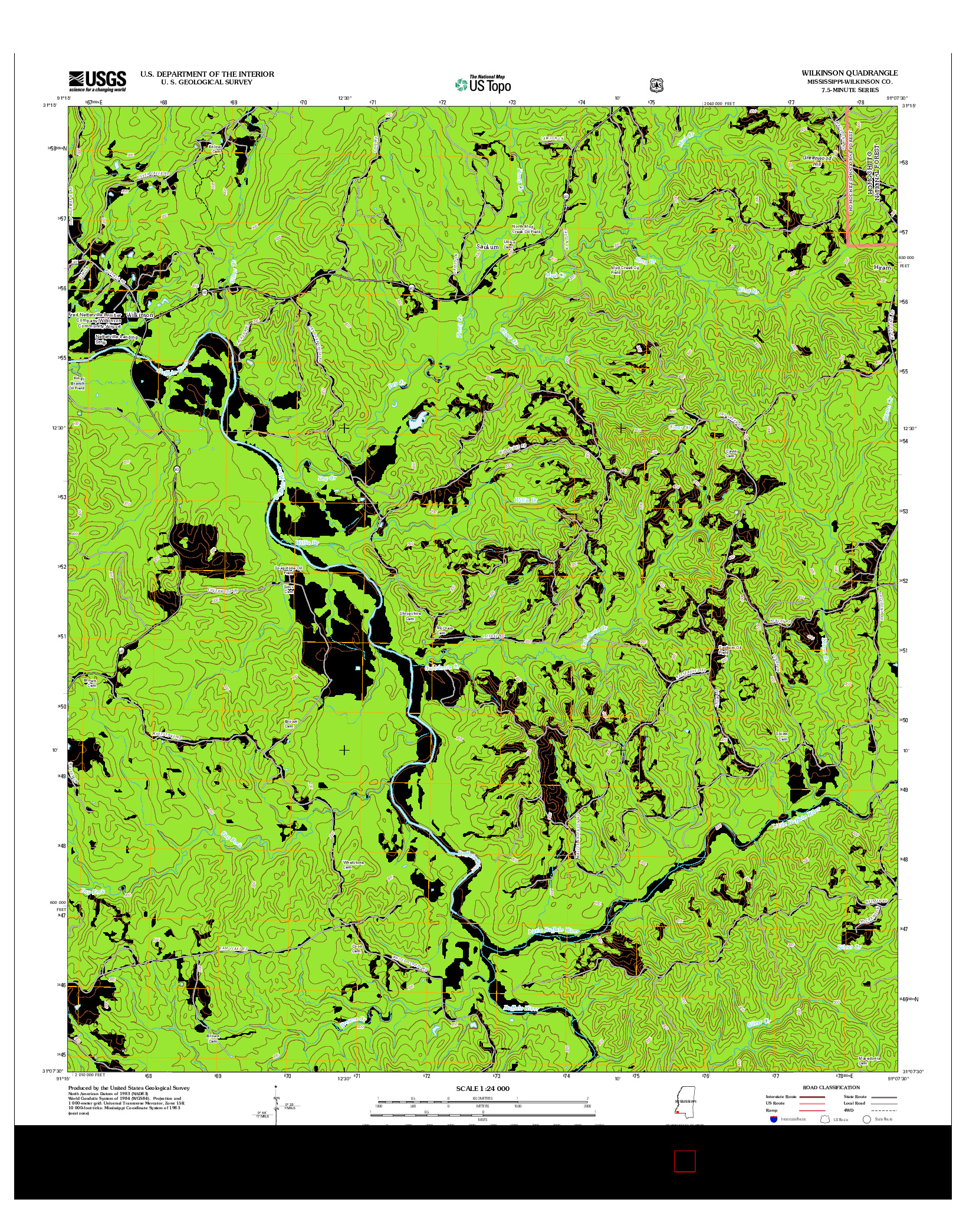 USGS US TOPO 7.5-MINUTE MAP FOR WILKINSON, MS 2012