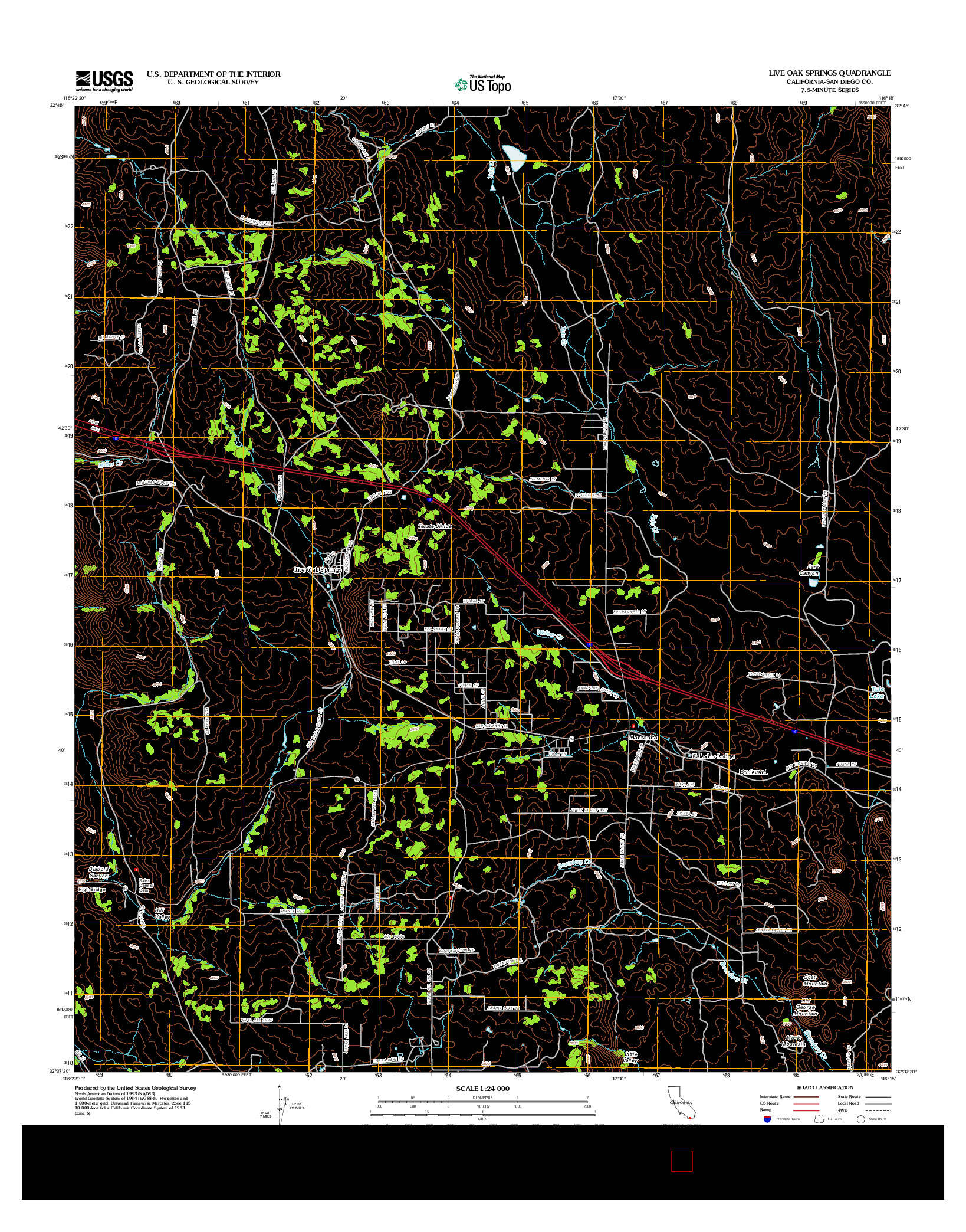 USGS US TOPO 7.5-MINUTE MAP FOR LIVE OAK SPRINGS, CA 2012